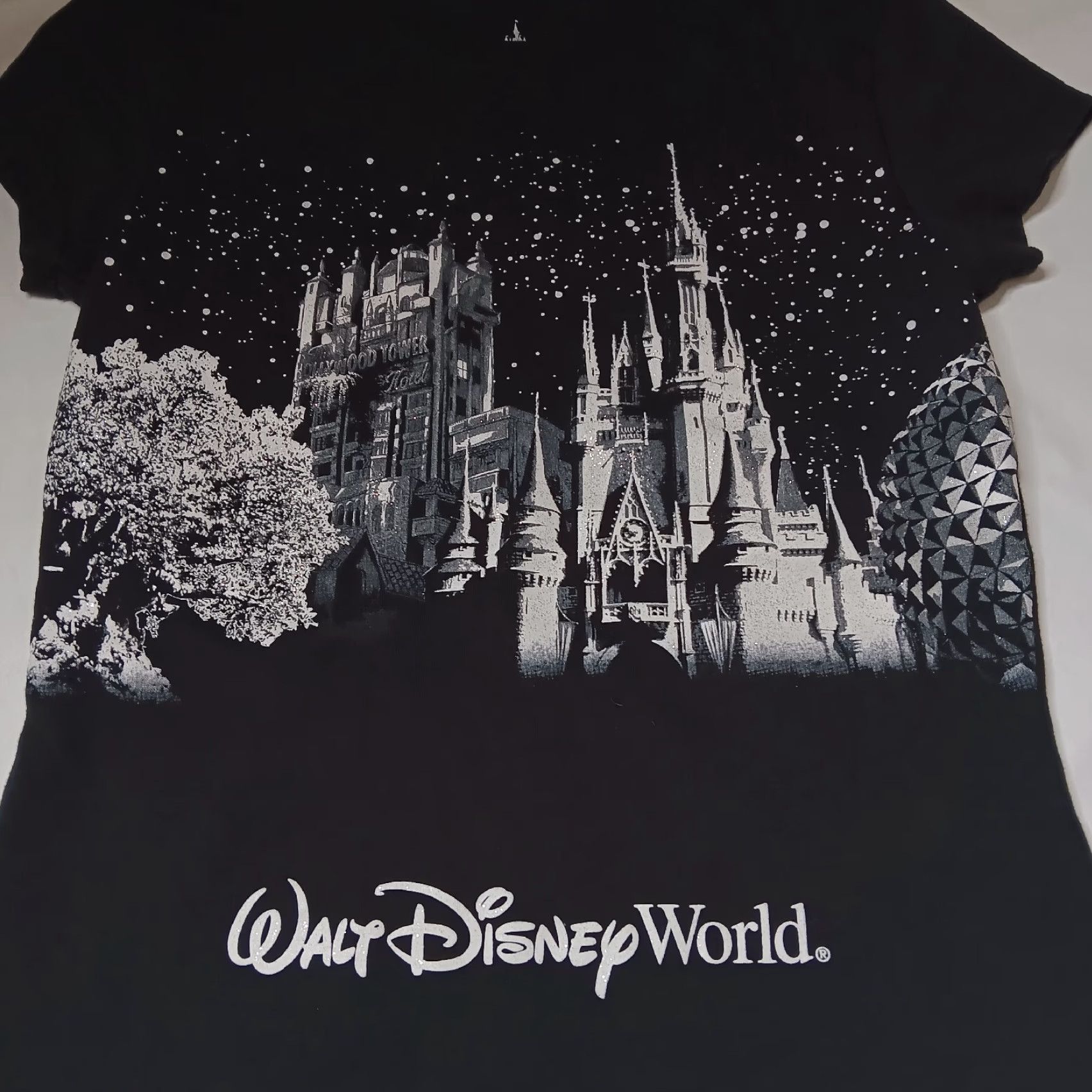 Disney Disney Parks Hollywood Towers Womens Small Shirt Black Silver Glitter Magic Size S / US 4 / IT 40 - 7 Thumbnail