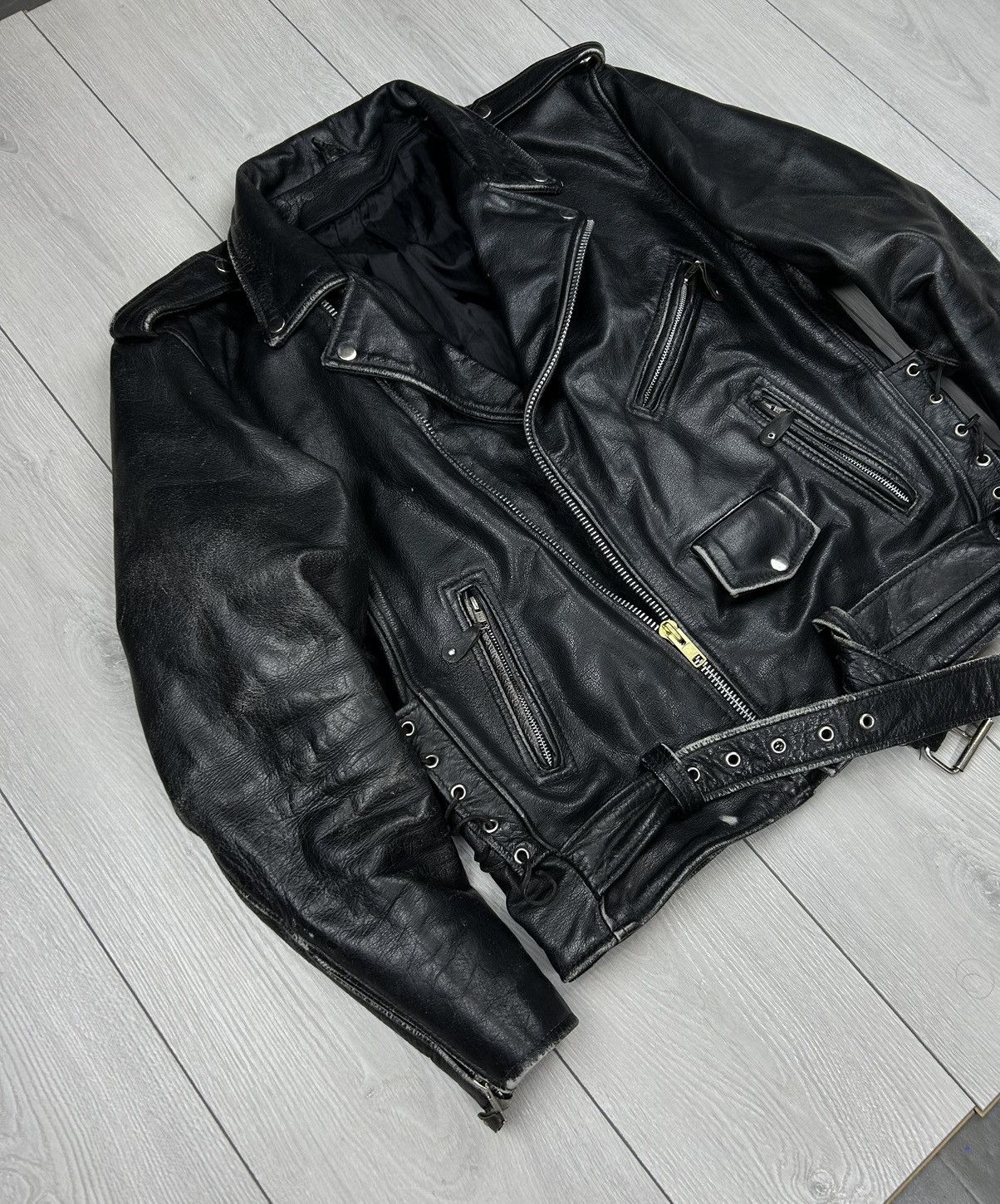 Vintage Leather Vintage Biker Jacket black size L USA Live to ride Size US L / EU 52-54 / 3 - 4 Thumbnail