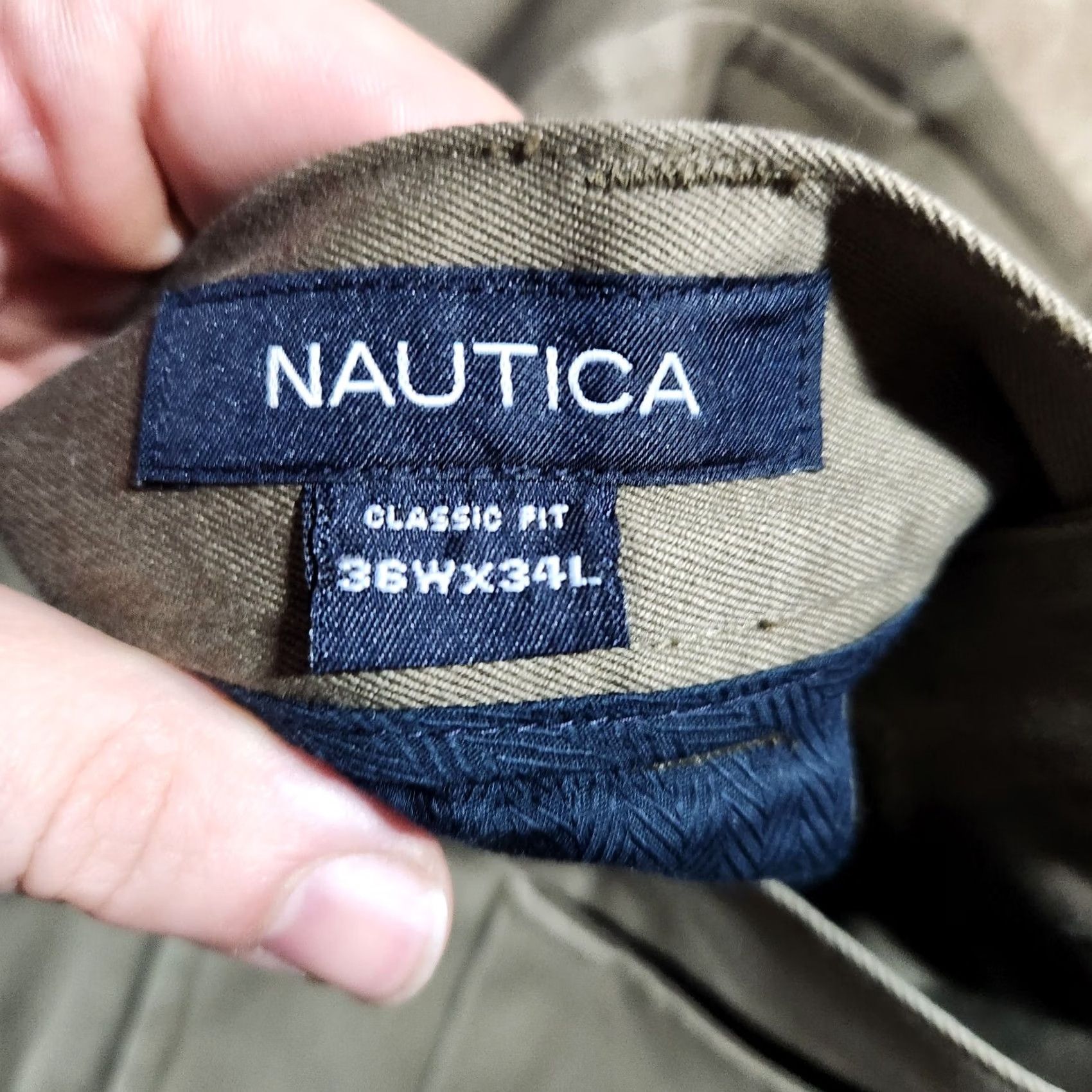 Nautica Nautica Pants Mens 36x34 Classic Fit Khakis Business Casual Brown Pleated Size US 36 / EU 52 - 3 Thumbnail