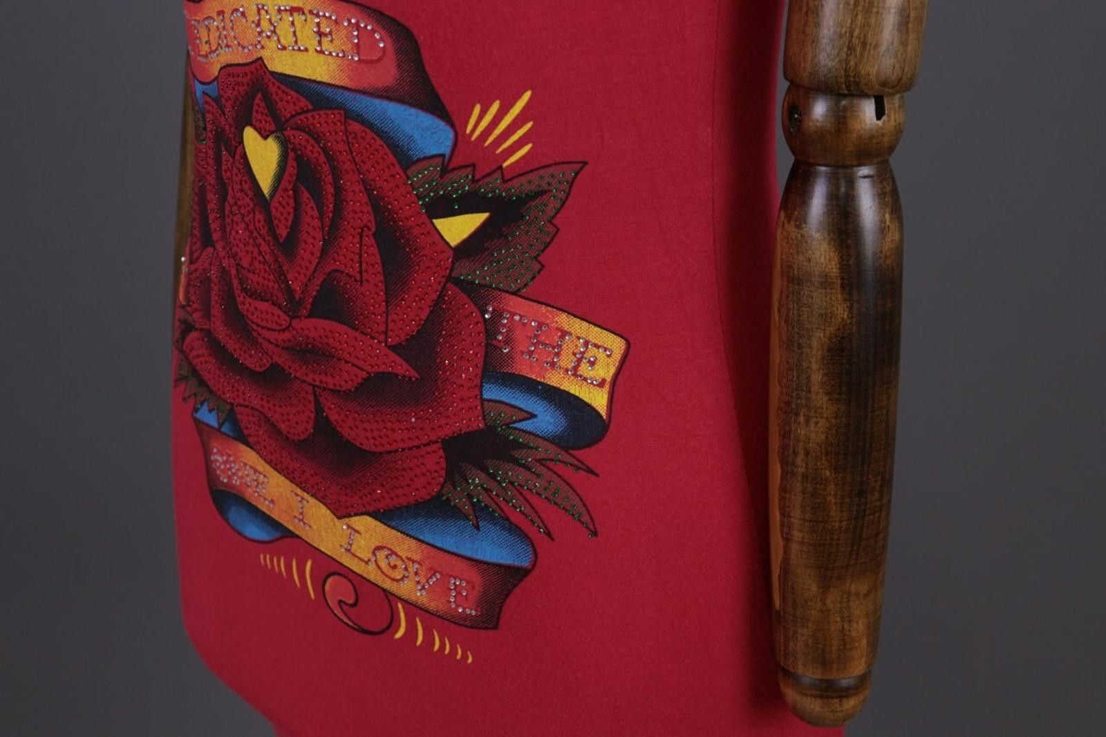 Ed Hardy Ed Hardy by Christian Audigier I Love Rose Tunic Shirt Sz S Size S / US 4 / IT 40 - 8 Thumbnail