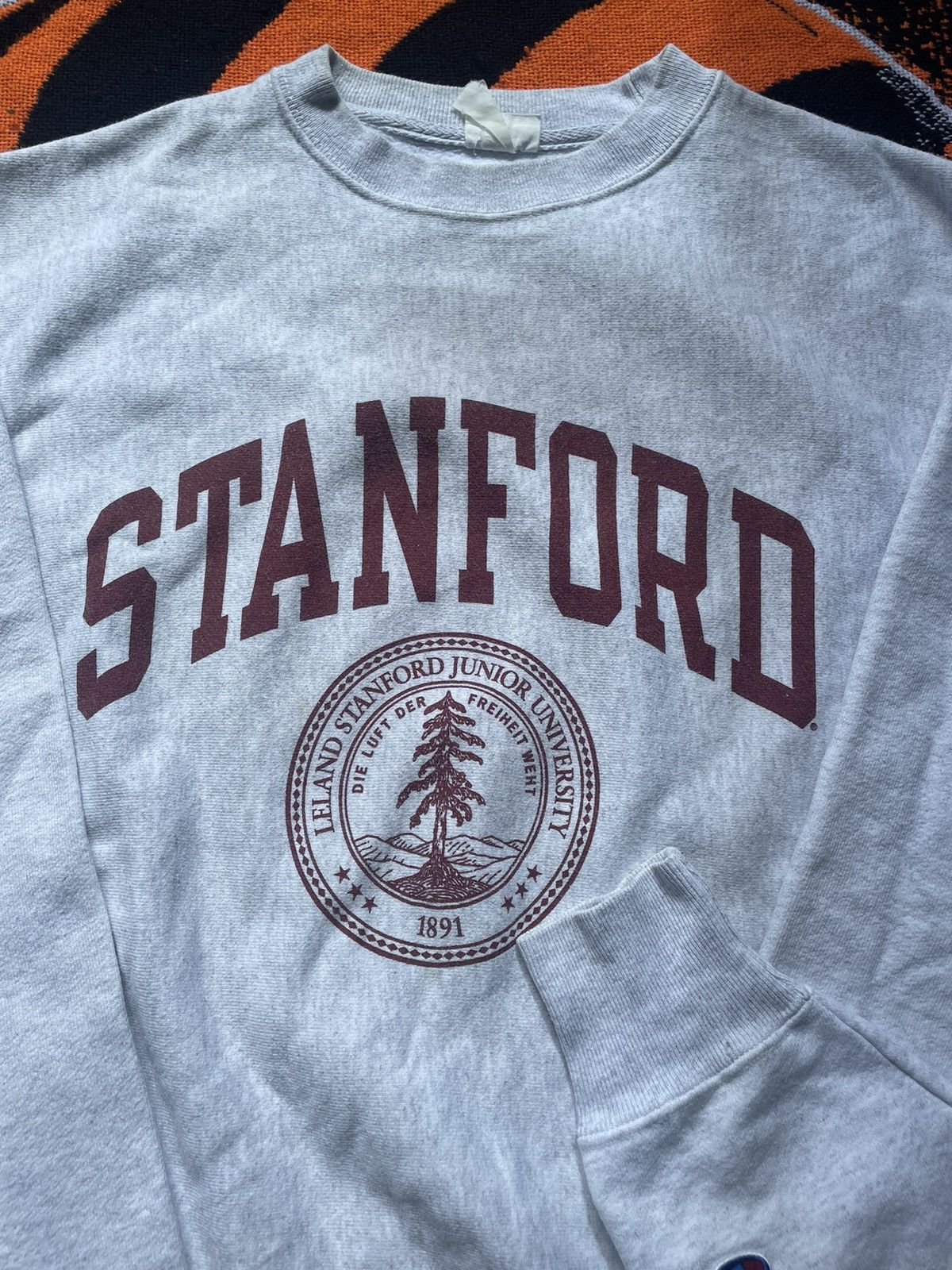 Champion Vintage Champion Reverse Weave Stanford Grey Sweatshirt Size US L / EU 52-54 / 3 - 3 Thumbnail