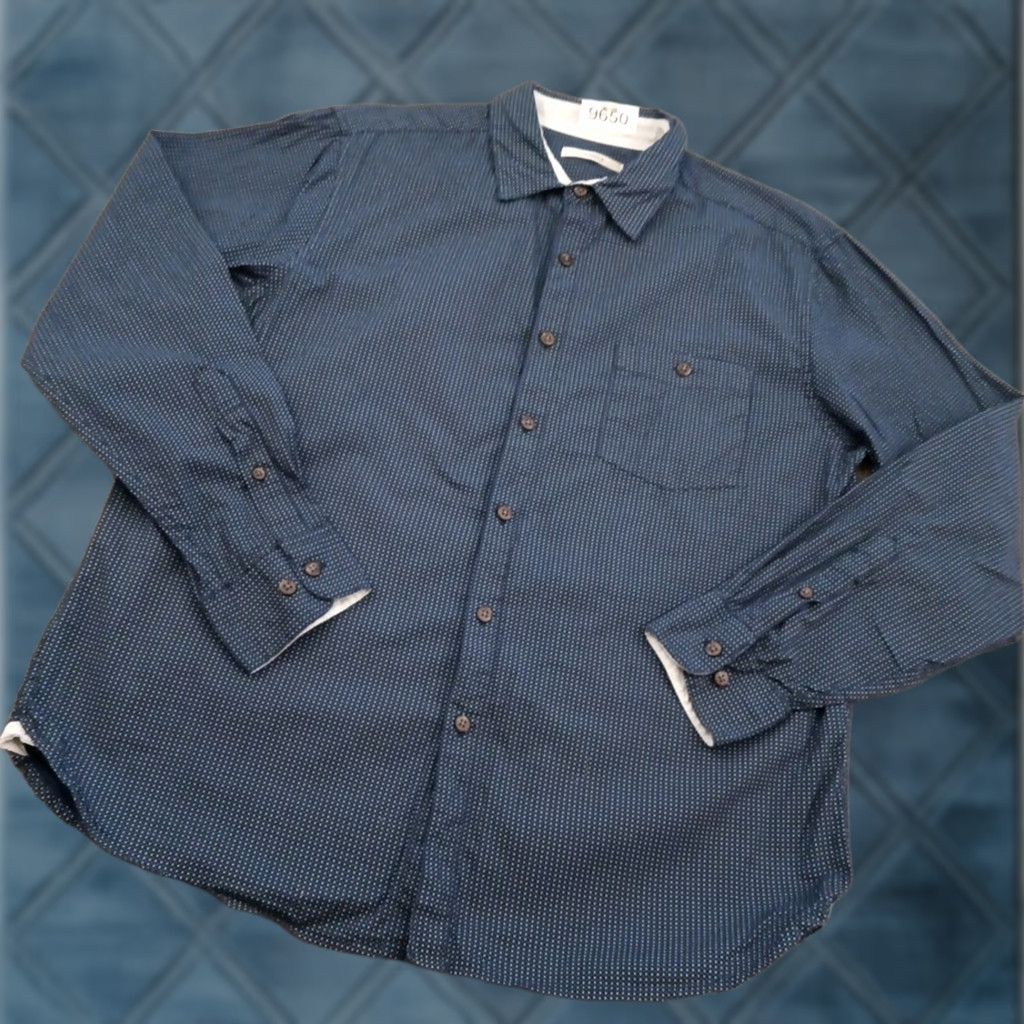 Vintage Campia Moda Shirt Mens Large Blue Geometric Long Sleeve Button Up Cotton Size US L / EU 52-54 / 3 - 1 Thumbnail