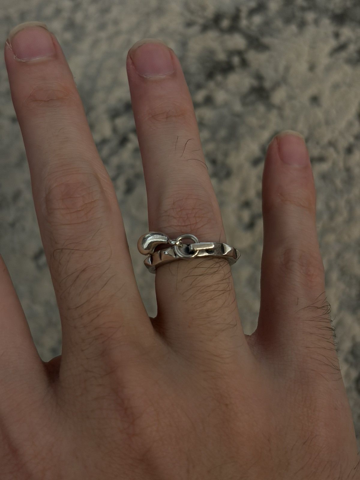 Number (N)ine Tear Drop Studded Ring Size ONE SIZE - 6 Thumbnail