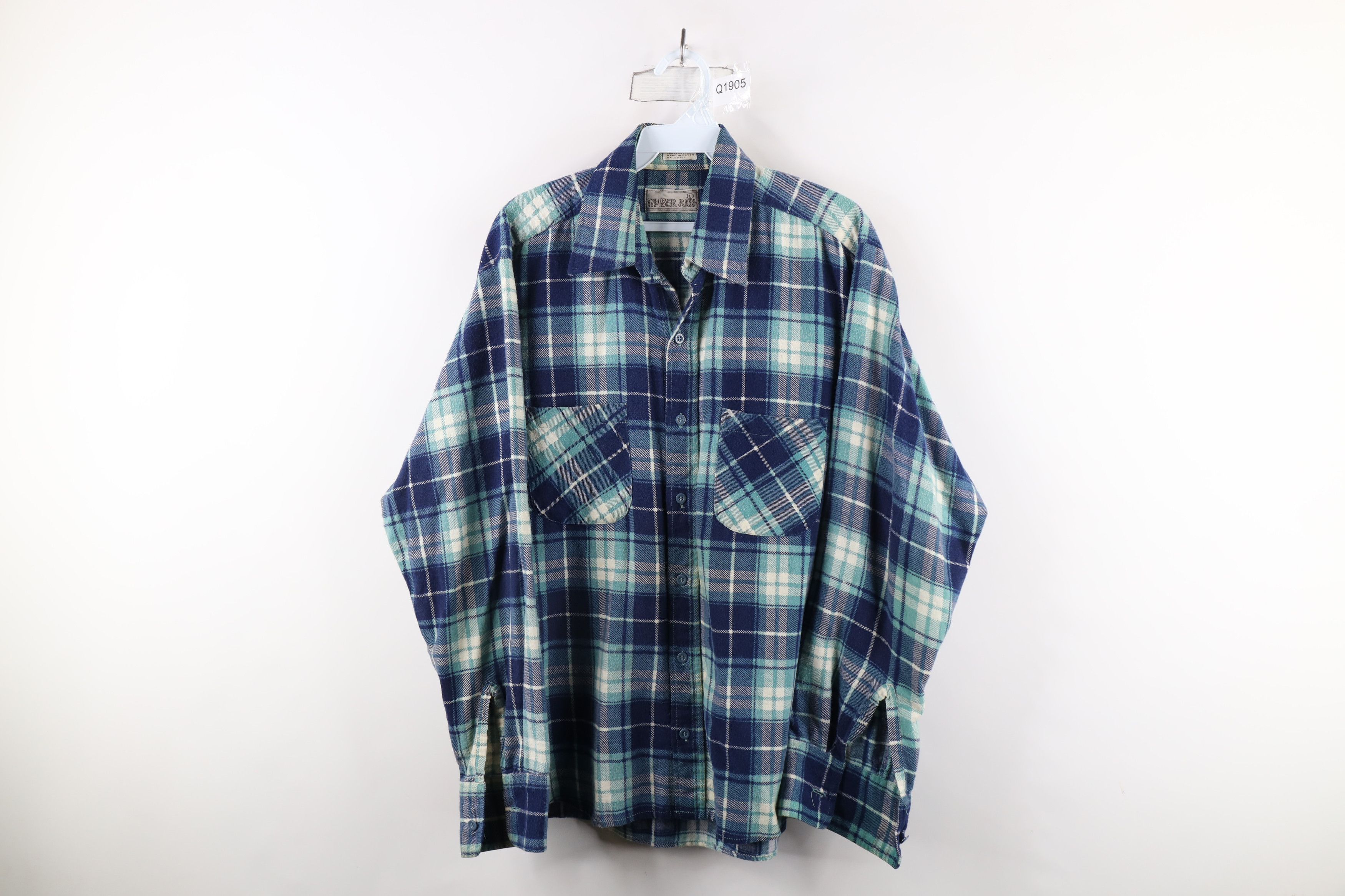 Vintage Vintage 70s Streetwear Flannel Collared Button Shirt Plaid Size US L / EU 52-54 / 3 - 1 Thumbnail