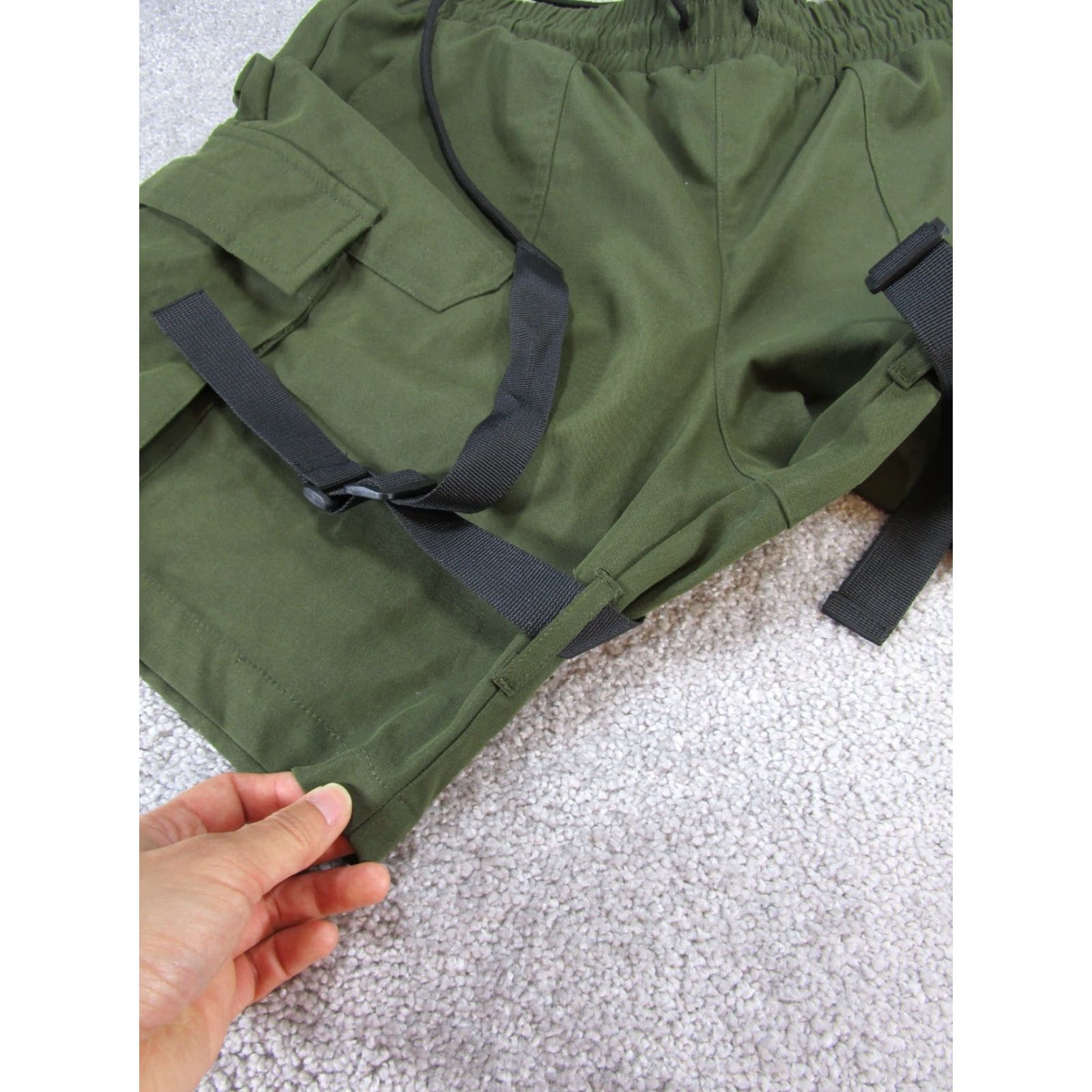 Vintage EPTM Shorts Mens 32 Green Polyester Cargo Leg Belt Read Size US 32 / EU 48 - 3 Thumbnail