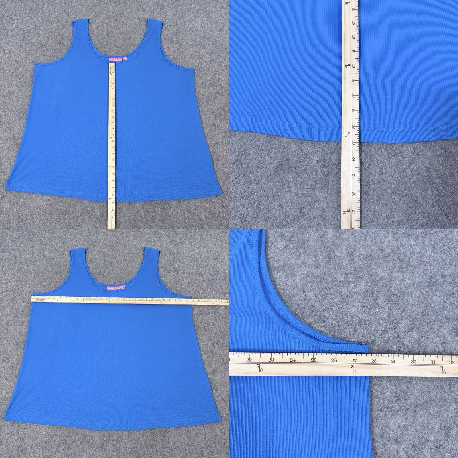 Vintage Woman Within Tank Top Shirt Sleeveless Plus 4X Blue Womens Beach Classic Casual Pullover Ribbed Stretch 31.5" Shirt Length Size XXL / US 16-18 / IT 52-54 - 8 Thumbnail