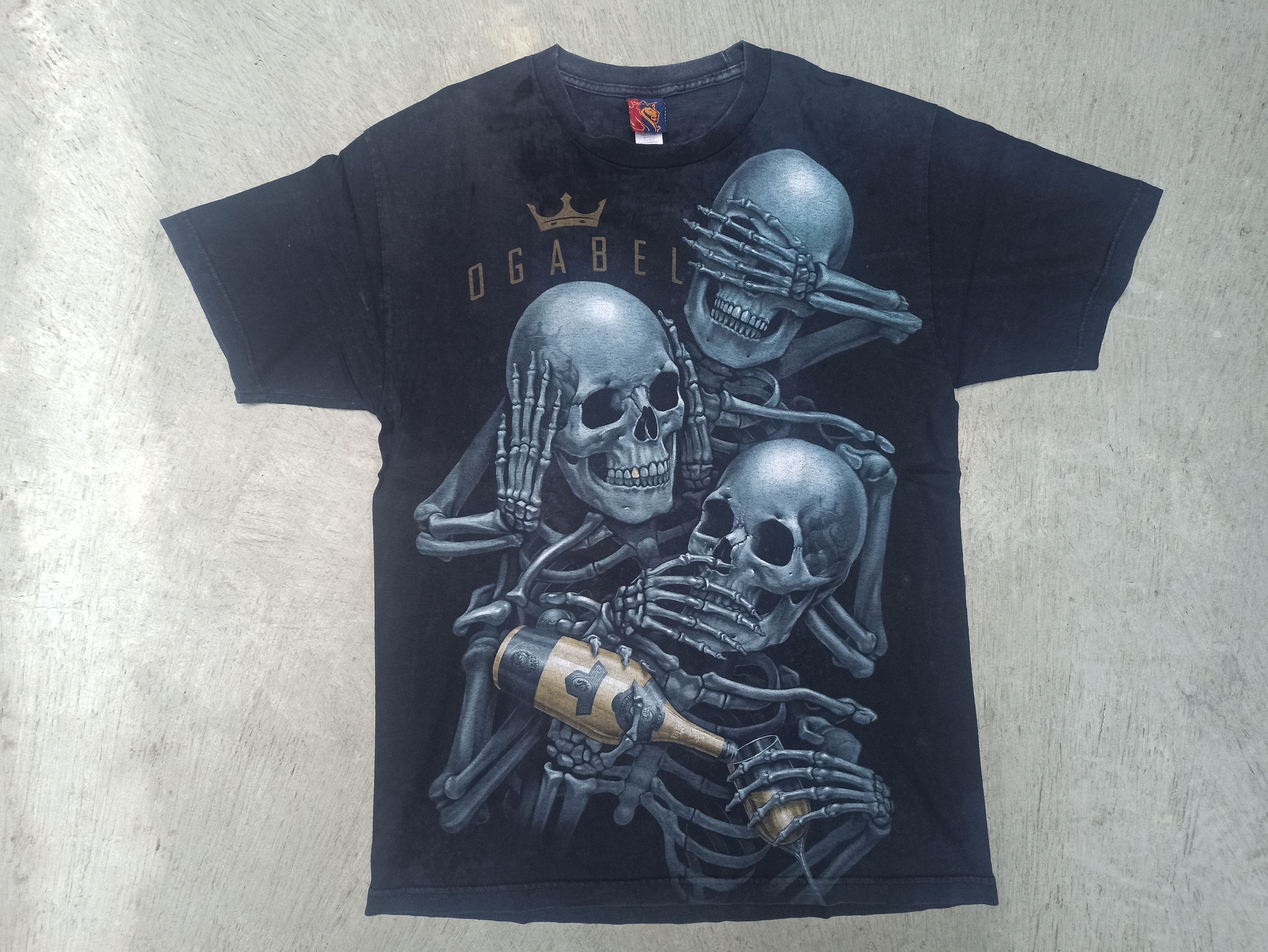 Vintage Vintage 90's Tshirt Ogabel Skulls Size US L / EU 52-54 / 3 - 1 Thumbnail