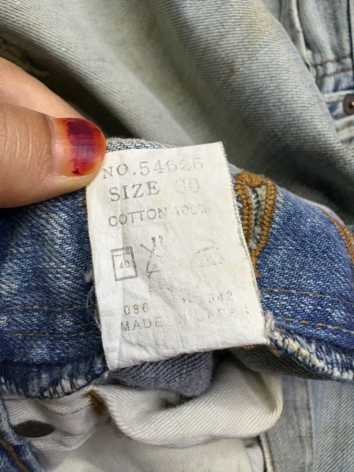 Eternal × Japanese Brand Vintage Eternal Button Fly Mud Wash Painted Distressed Jeans Size US 30 / EU 46 - 9 Thumbnail