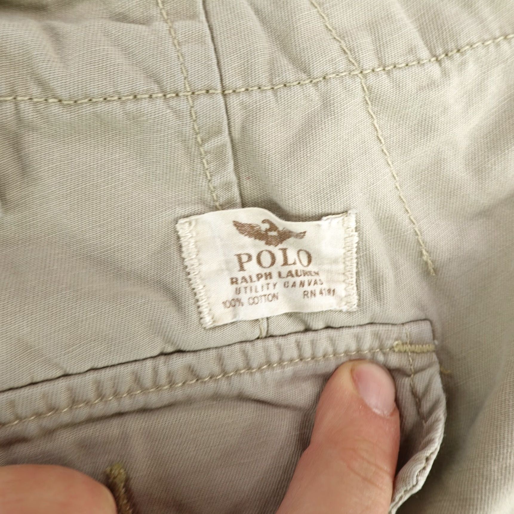 Polo Ralph Lauren VINTAGE Polo Ralph Lauren Cargo Shorts Mens Big & Tall 42 Khaki Canvas Outdoor Casual Size US L / EU 52-54 / 3 - 7 Thumbnail