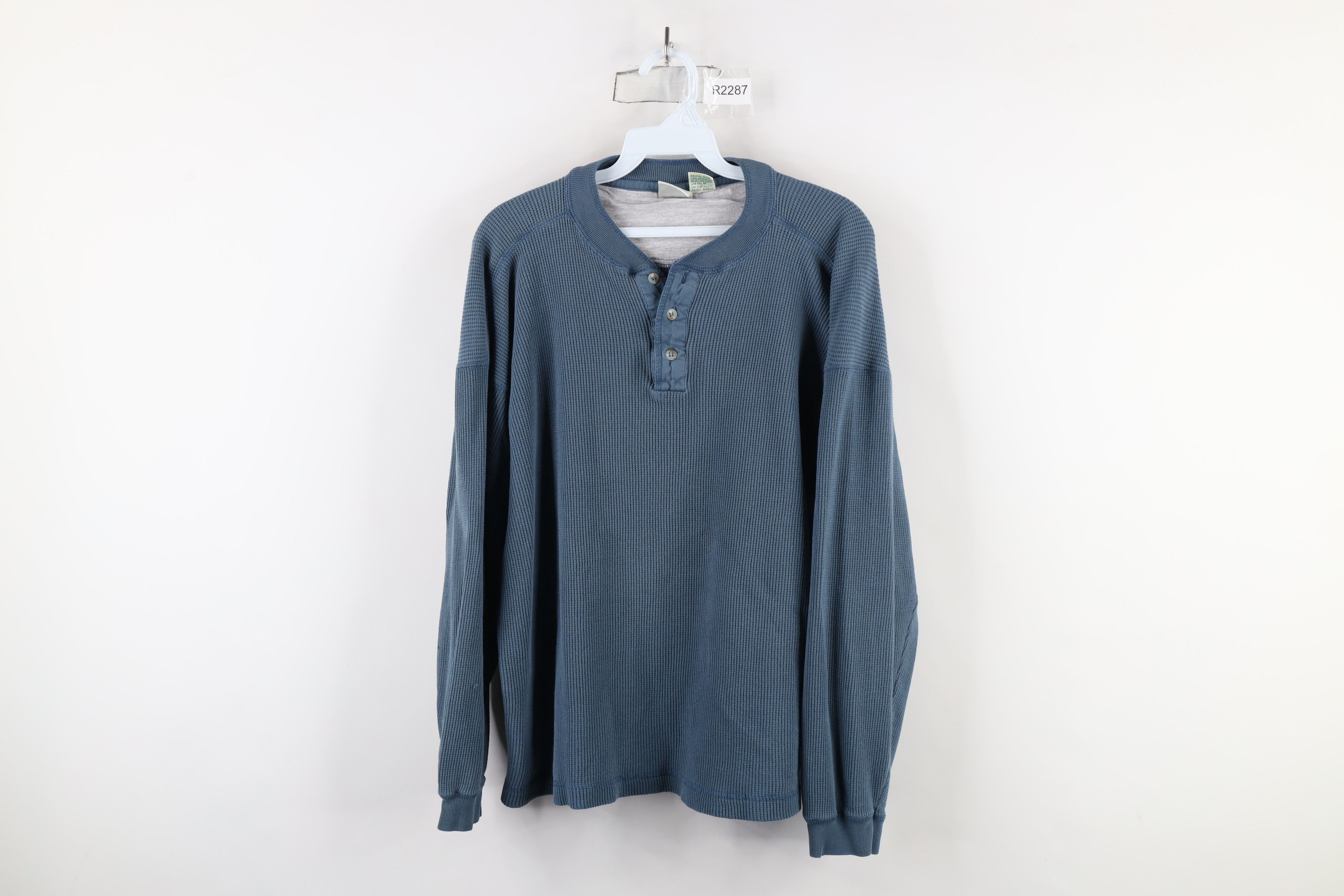 Vintage Vintage 90s Streetwear Boxy Fit Thermal Waffle Knit T-Shirt Size US L / EU 52-54 / 3 - 1 Thumbnail