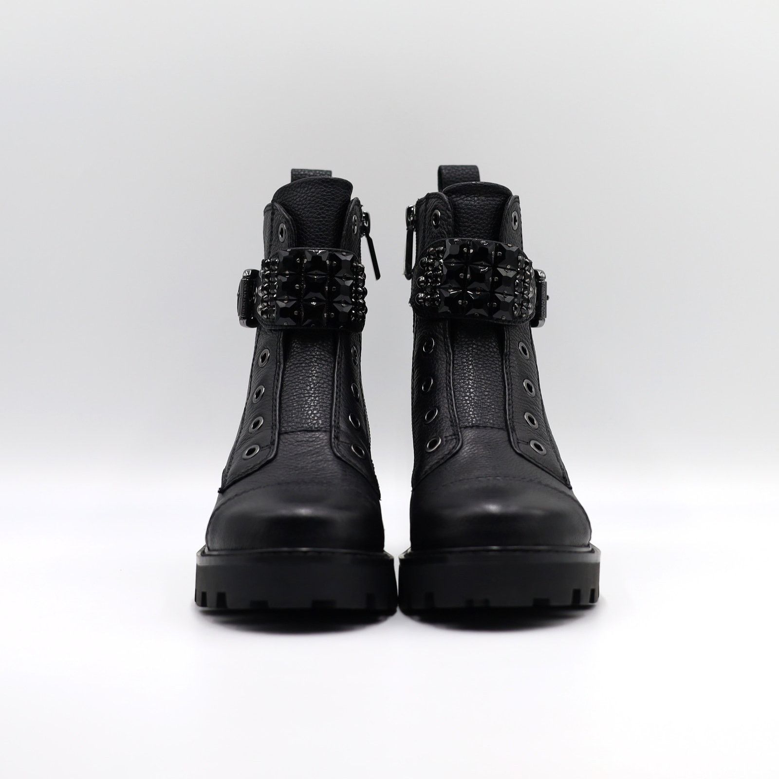 Karl Lagerfeld Karl Lagerfeld Paris Women Black Leather Combat Booties 7M Size US 7 / IT 37 - 4 Thumbnail