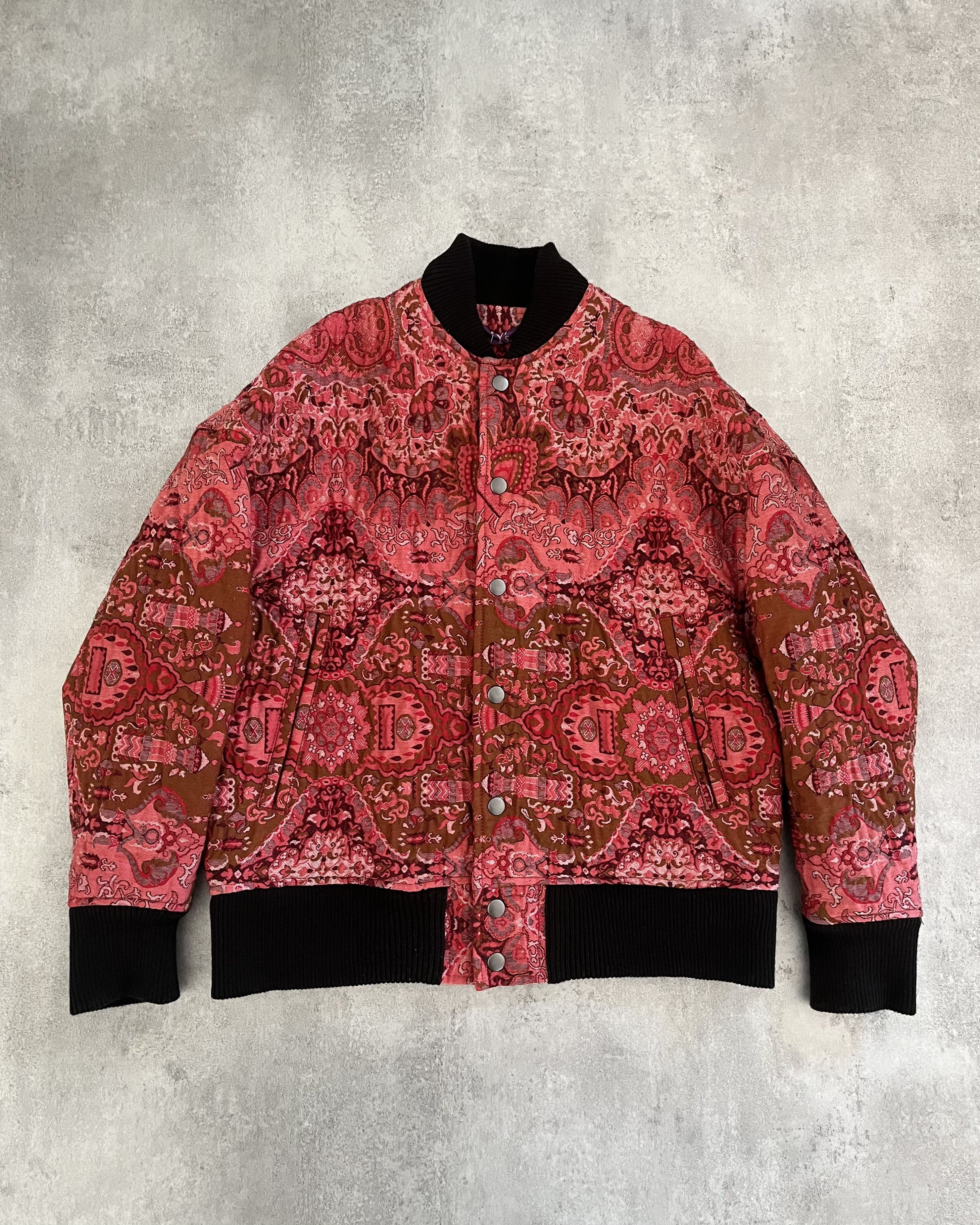 image of Archival Clothing x Yohji Yamamoto Aw2019 Yohji Yamamoto Silk Red Bomber Jacket (Xs/s), Men's