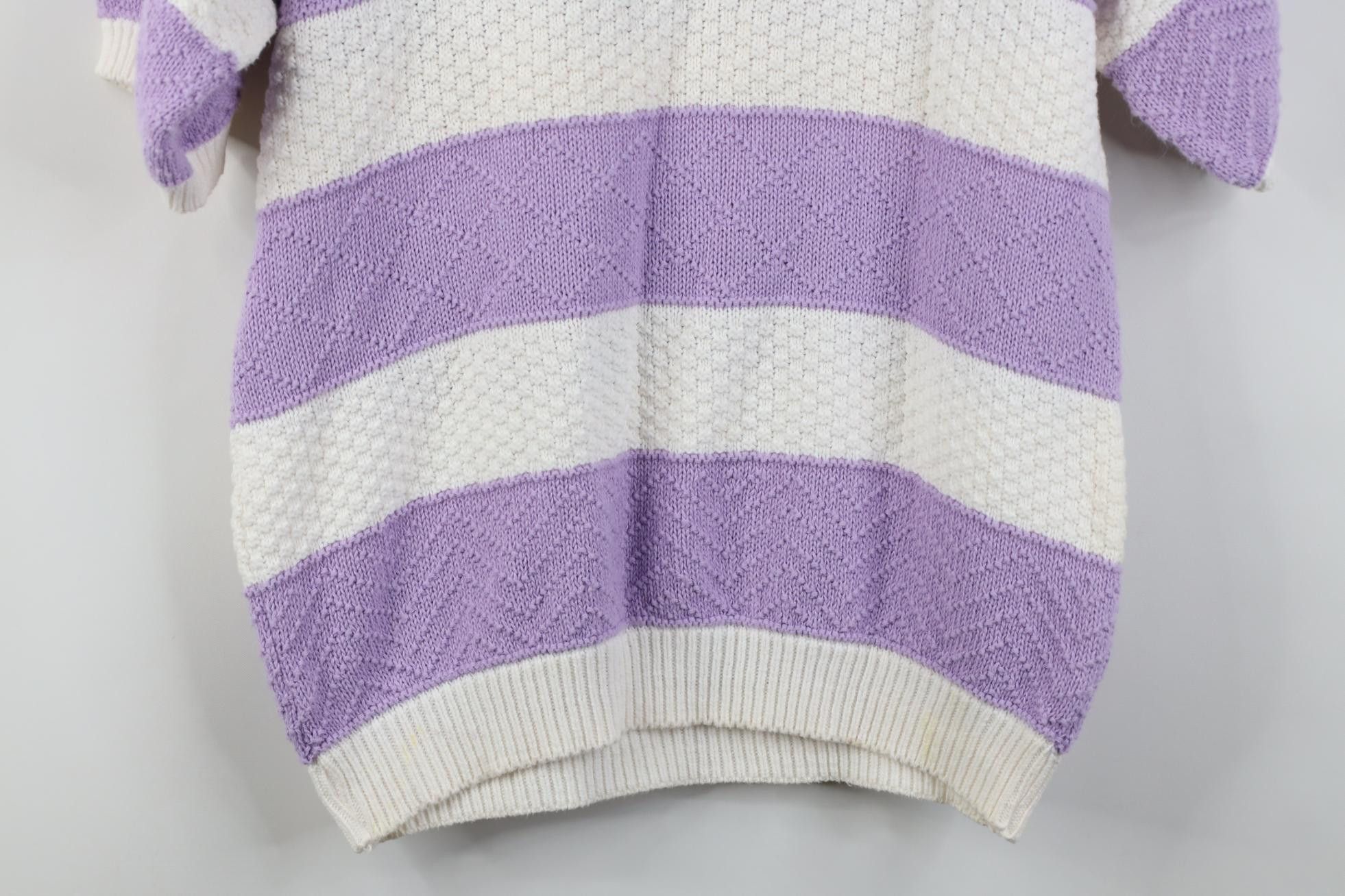 Vintage Vintage 90s Streetwear Block Knit Short Sleeve Sweater USA Size M / US 6-8 / IT 42-44 - 13 Thumbnail