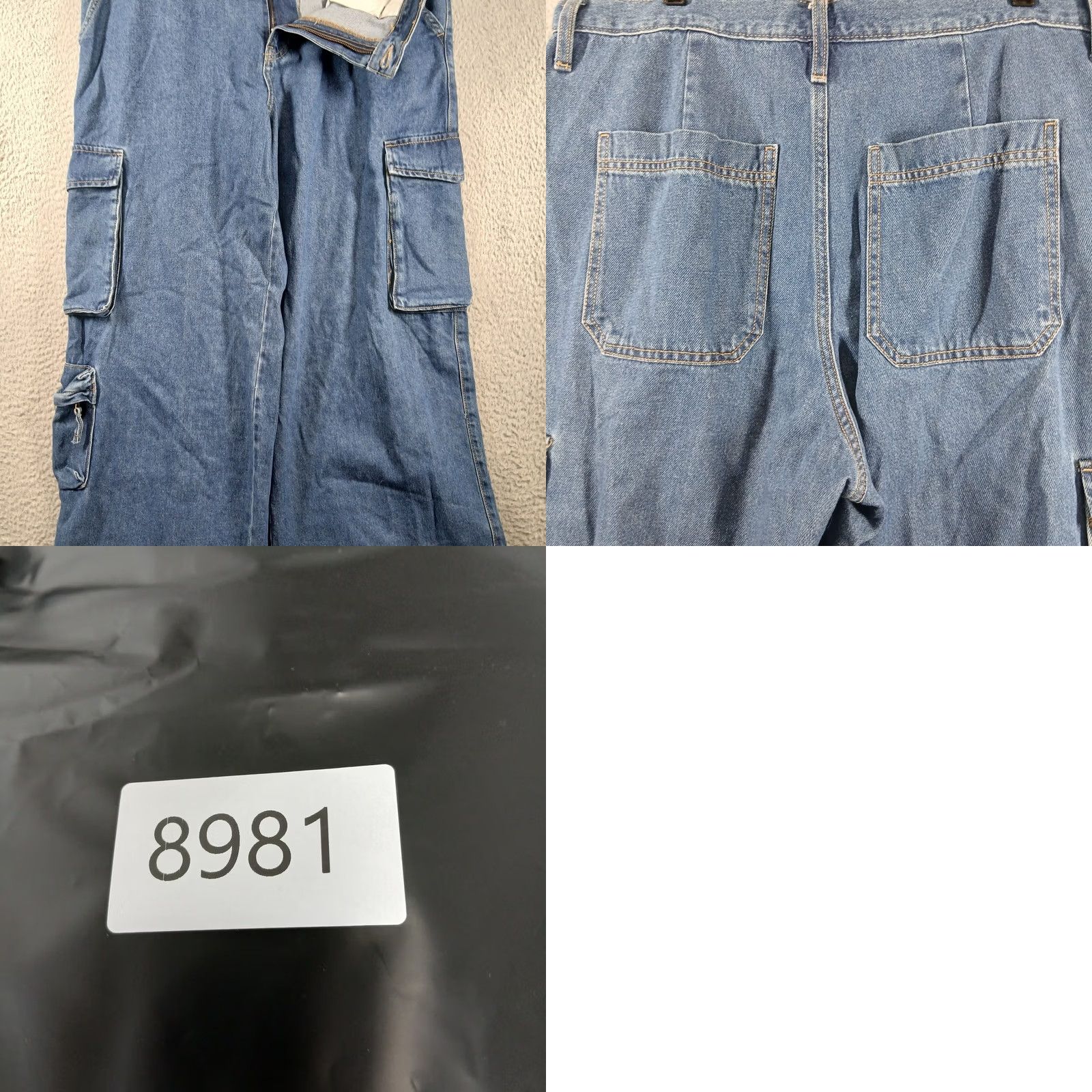 Vintage Universal Thread Wide Leg Cargo Denim Jeans Blue Size 16R Size 38" / US 16 / IT 52 - 8 Thumbnail