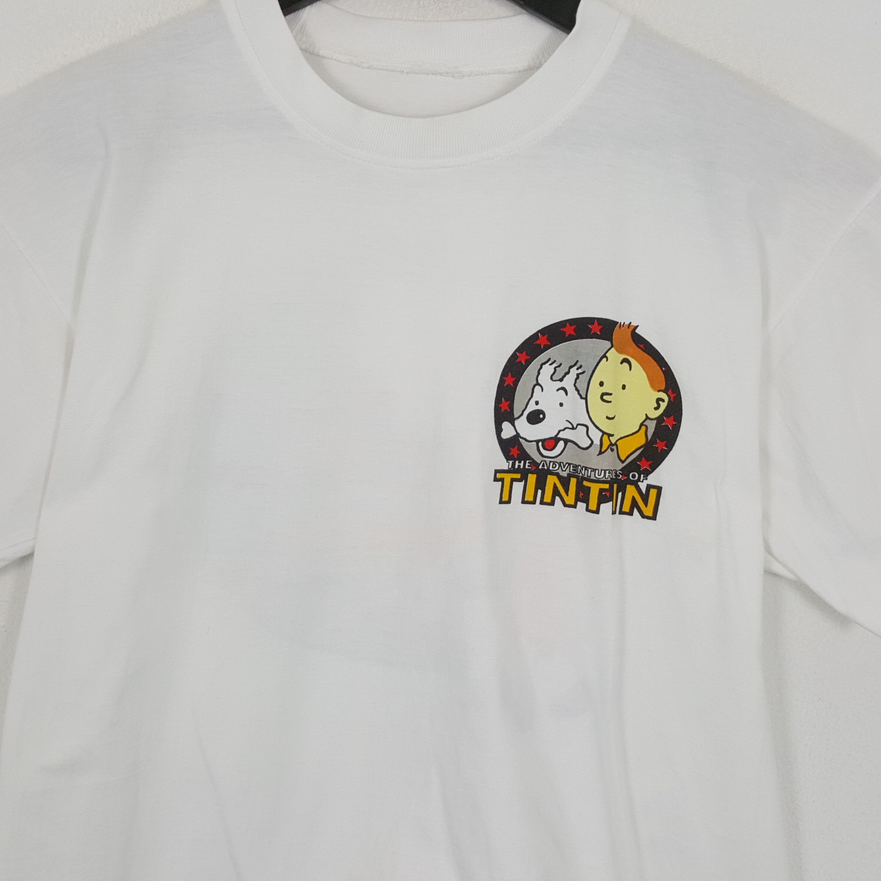 Vintage THE ADVENTURE OF TINTIN Cartoon Streetwear Tshirt Size US L / EU 52-54 / 3 - 4 Thumbnail
