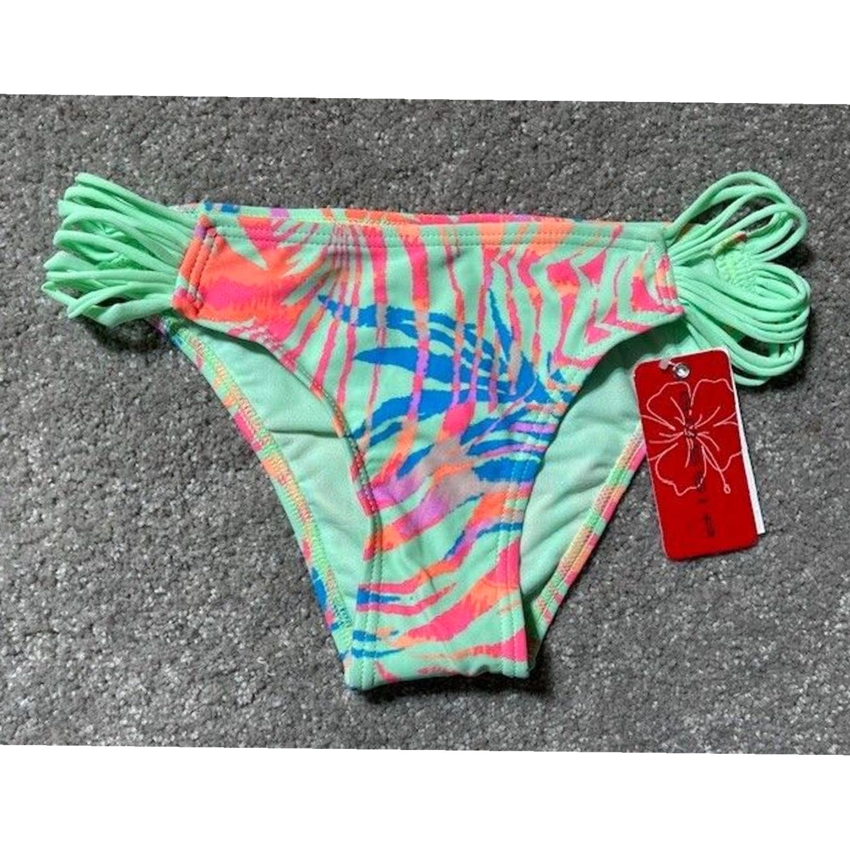 Swims Gossip Bikini Swim Bottom S Pastel Neon Zebra Print Lightweight Floral Green Regular Women Beach Colorful Retro Y2K Festival Resort Size 28" / US 6 / IT 42 - 2 Thumbnail