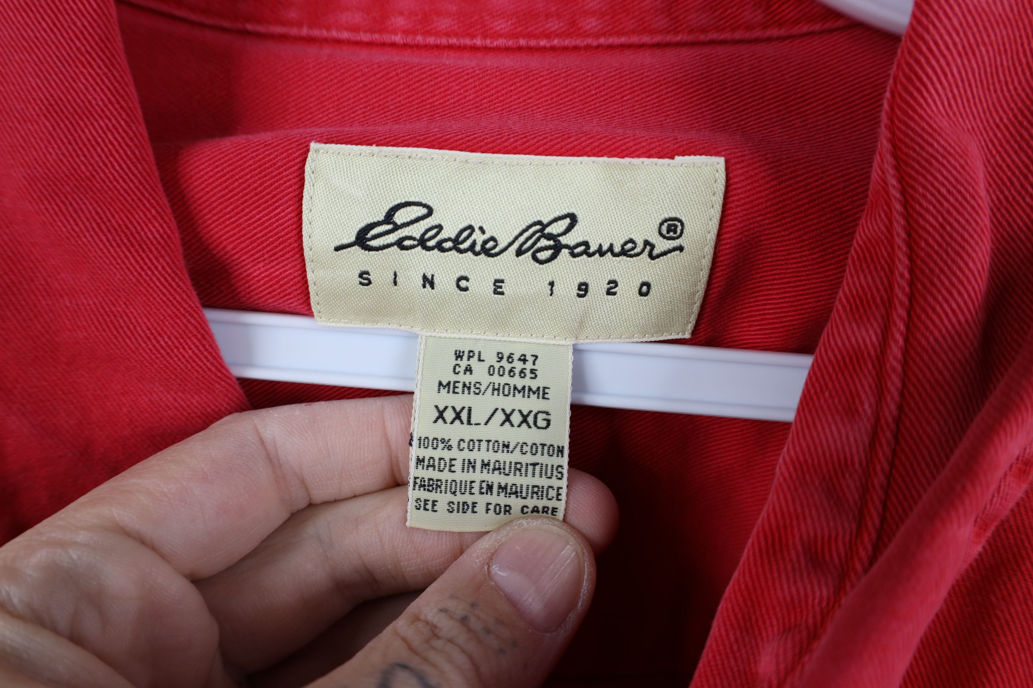 Eddie Bauer Vintage 90s Eddie Bauer Cotton Twill Button Down Shirt Red Size US XXL / EU 58 / 5 - 8 Thumbnail