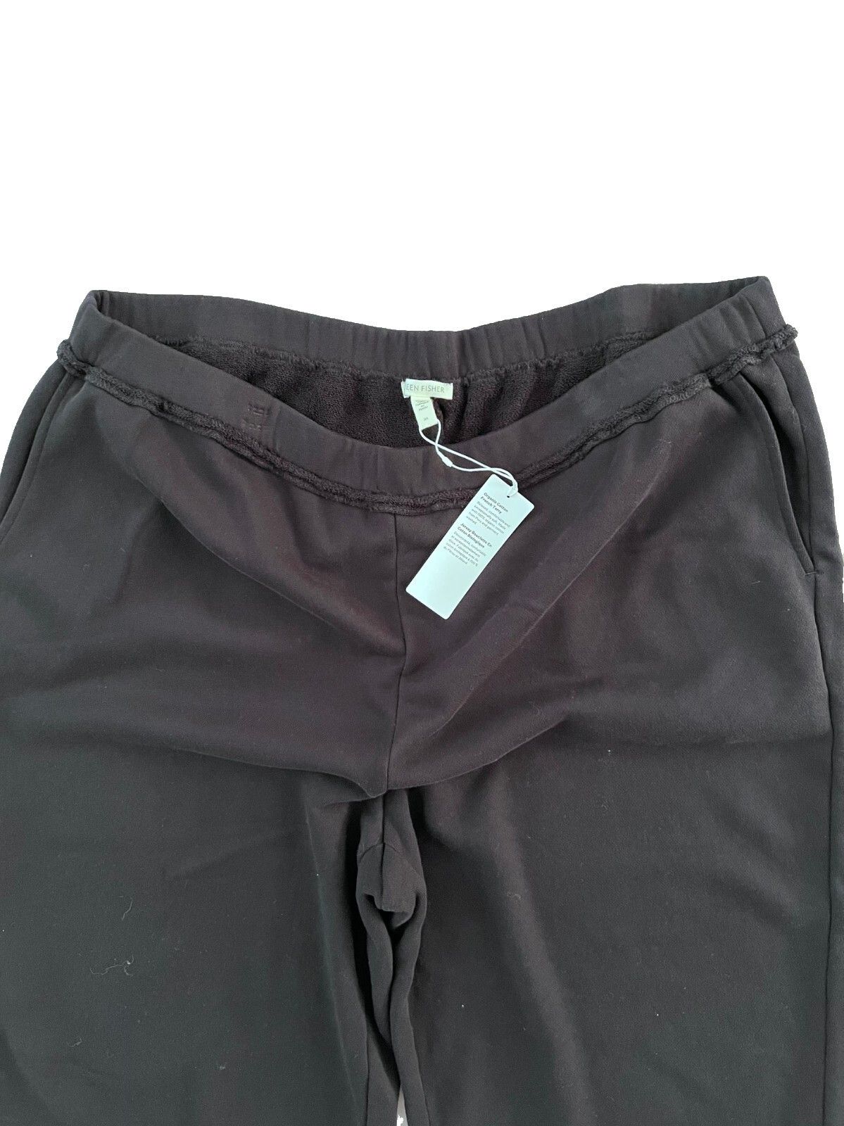Eileen Fisher Eileen Fisher Organic Cotton French Terry Pant Black 2X Size 42" / US 20 - 2 Thumbnail