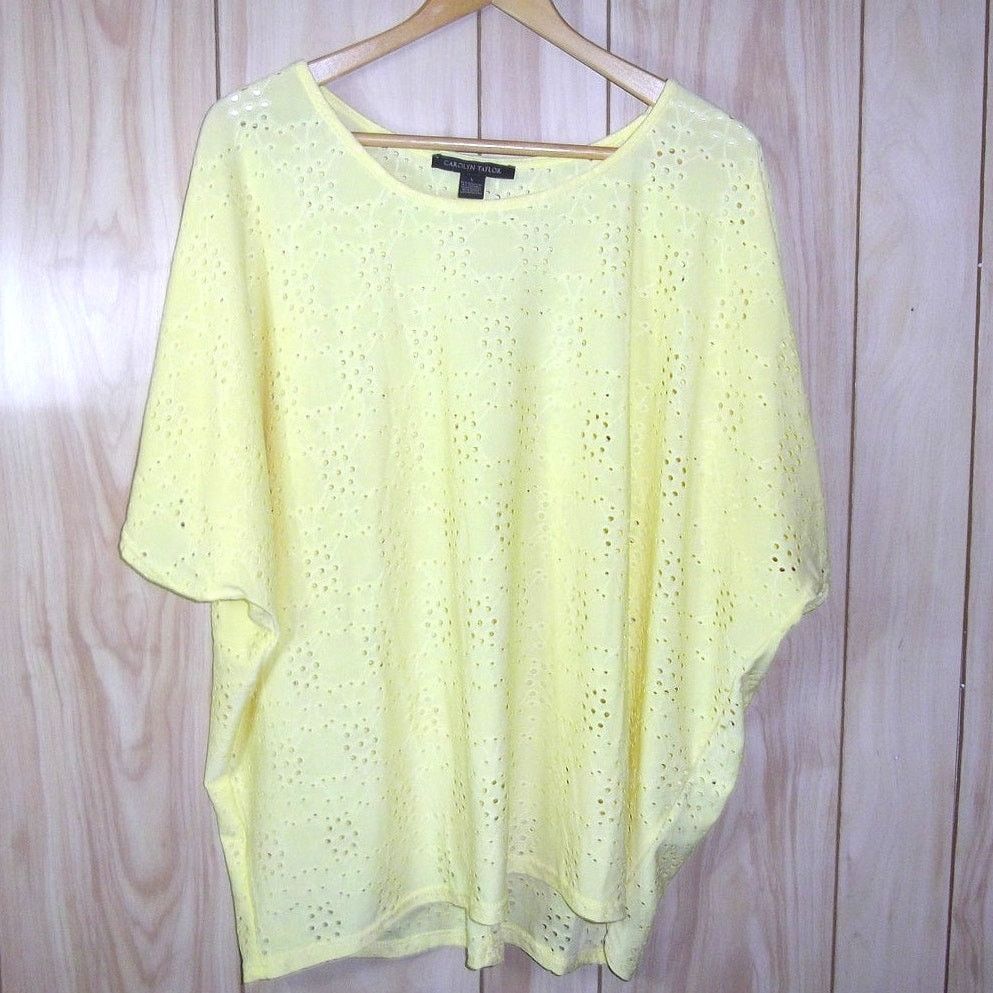 Other Carolyn Taylor Floral Eyelet Oversized Poncho Blouse L Size L / US 10 / IT 46 - 1 Thumbnail