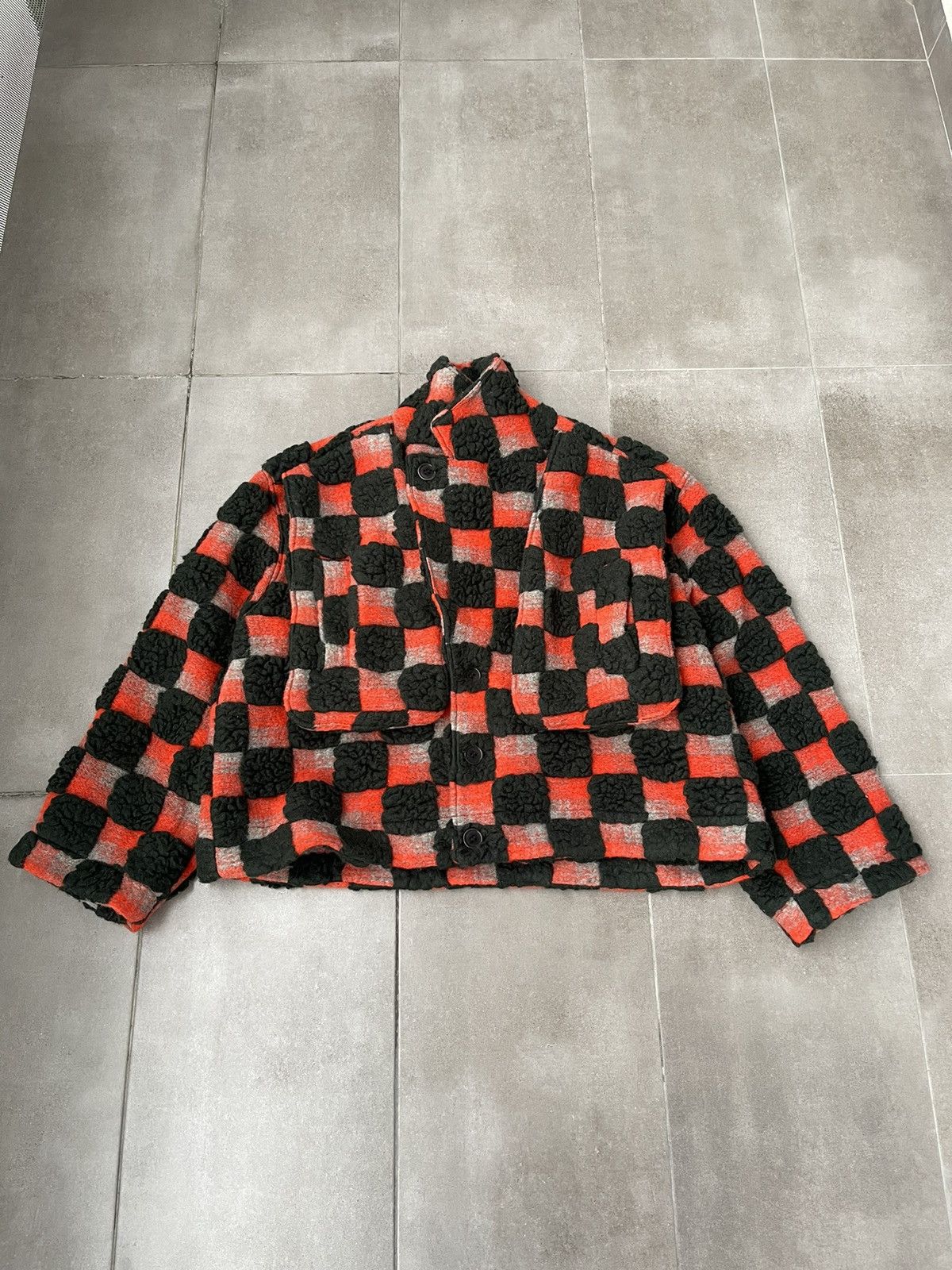Henrik Vibskov !DS! AW23 Henrik Vibskov Big Bag Teddy Checks Jacket Size US L / EU 52-54 / 3 - 12 Thumbnail