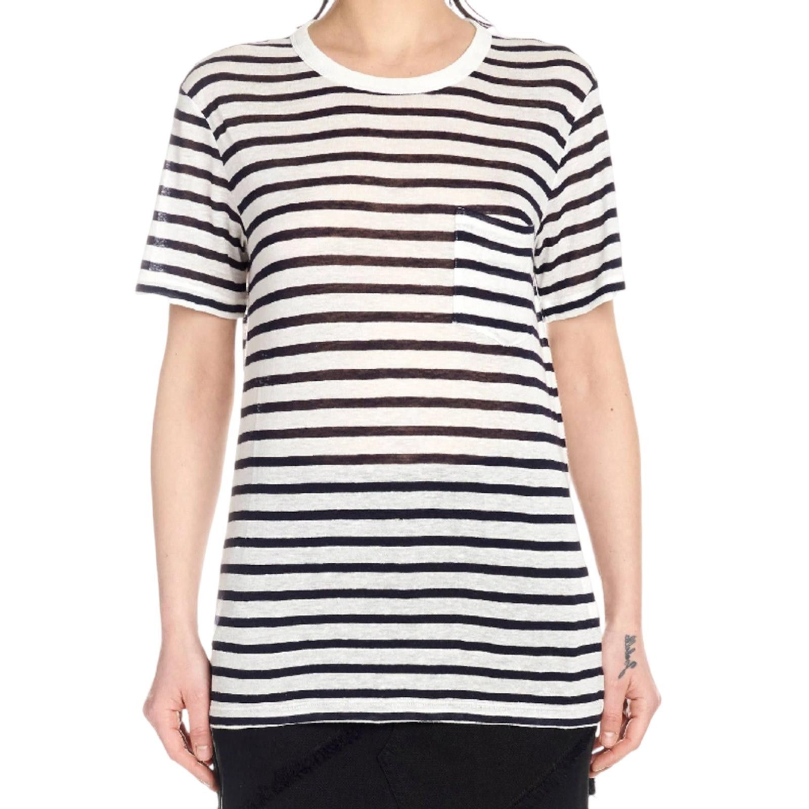 Alexander Wang Alexander Wang T-shirt black/white striped vicose Size S / US 4 / IT 40 - 2 Thumbnail