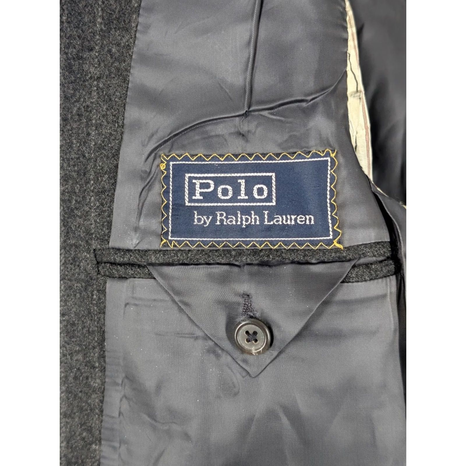 Ralph Lauren VINTAGE Polo Ralph Lauren Blazer Jacket Wool Tweed Pinstripe 39R Gray Charcoal Men Regular 80s 90s USA Unionmade Size US L / EU 52-54 / 3 - 7 Thumbnail