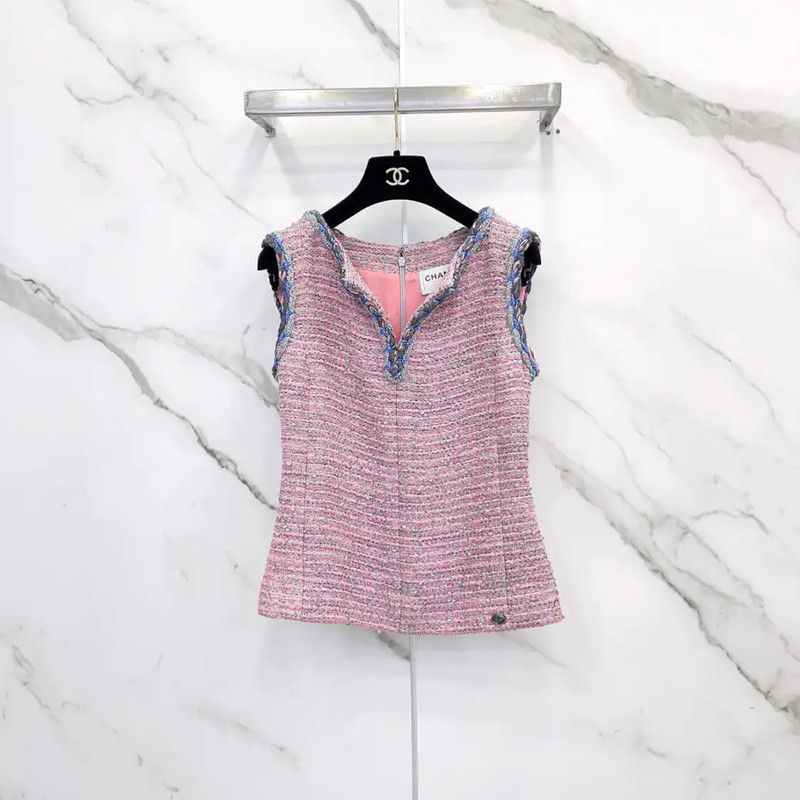 Chanel Chanel Pink Cotton Blend Women’s Top 0089 Size M / US 6-8 / IT 42-44 - 1 Thumbnail