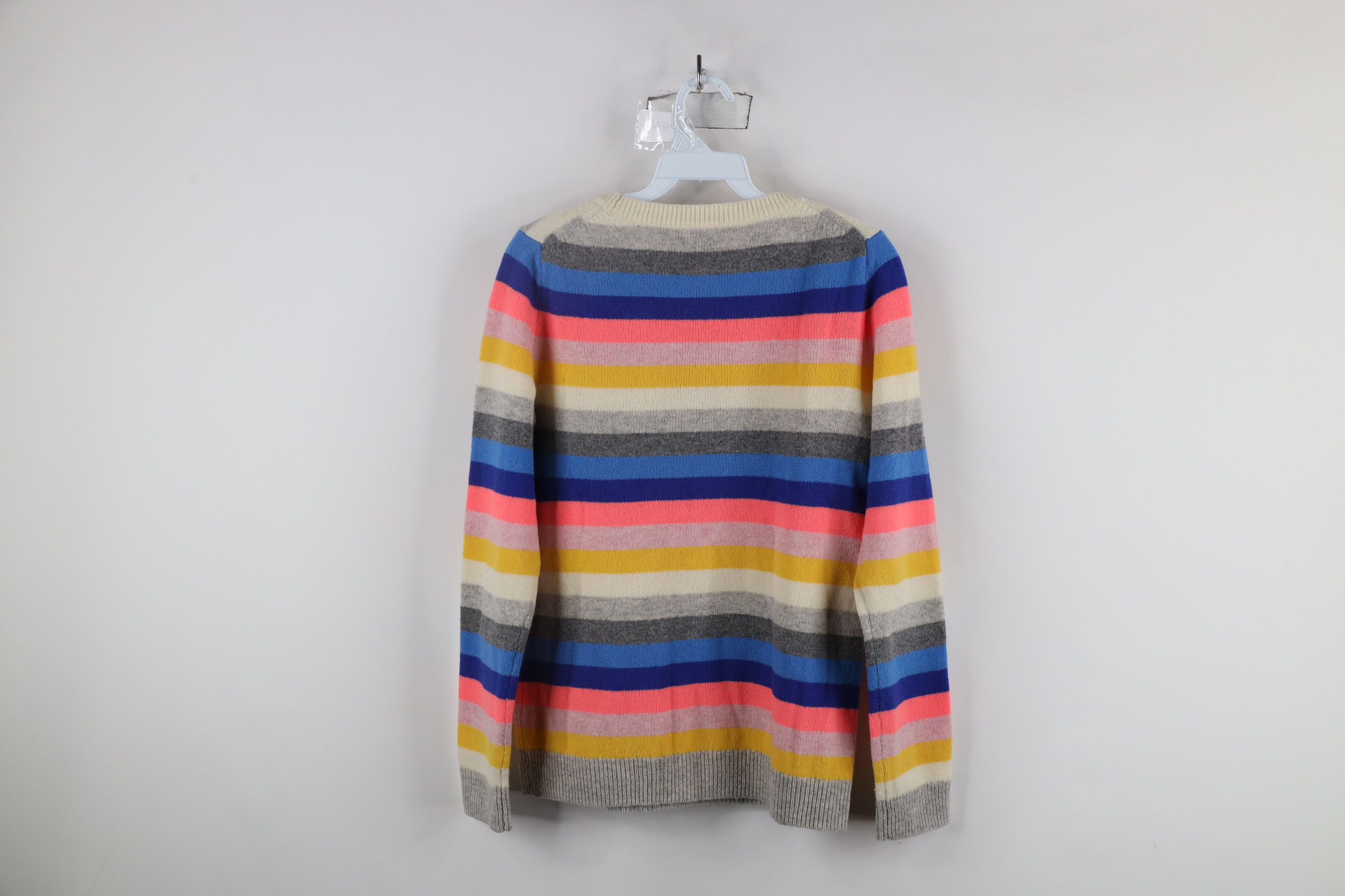 J.Crew × Vintage J Crew Rainbow Striped Lambswool Blend Knit Crewneck Sweater Size S / US 4 / IT 40 - 7 Thumbnail
