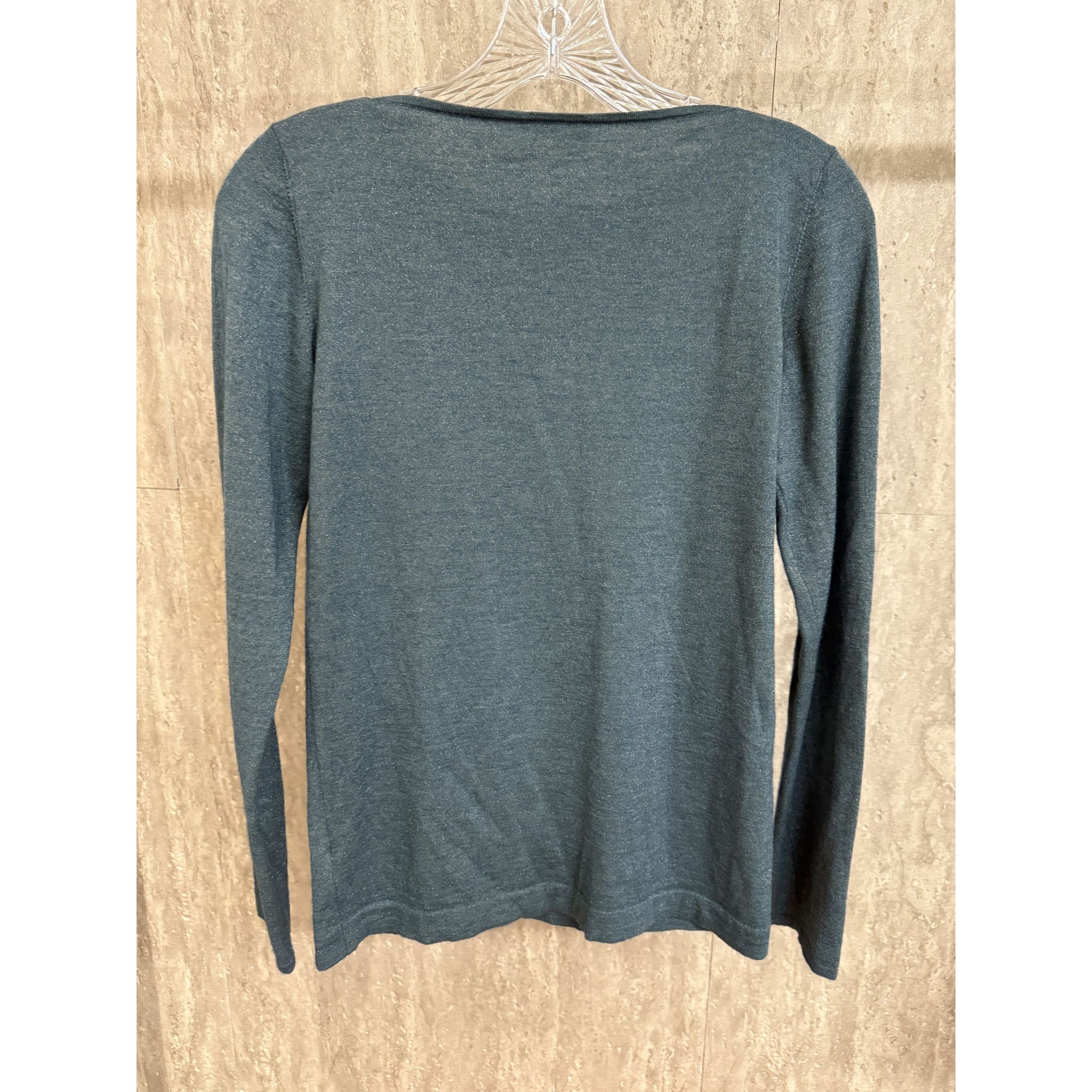 Brunello Cucinelli Brunello Cucinelli Womens Long-Sleeve Cashmere Blend Teal Sw Size S / US 4 / IT 40 - 2 Thumbnail