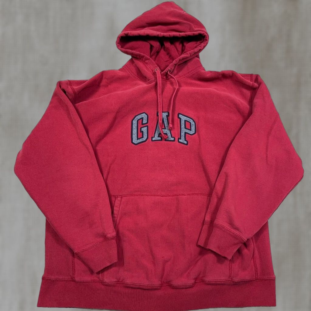 Gap VINTAGE Gap Hoodie Men XL Red Gray Sweatshirt Sweater Spell Out 2000s Size US XL / EU 56 / 4 - 1 Thumbnail