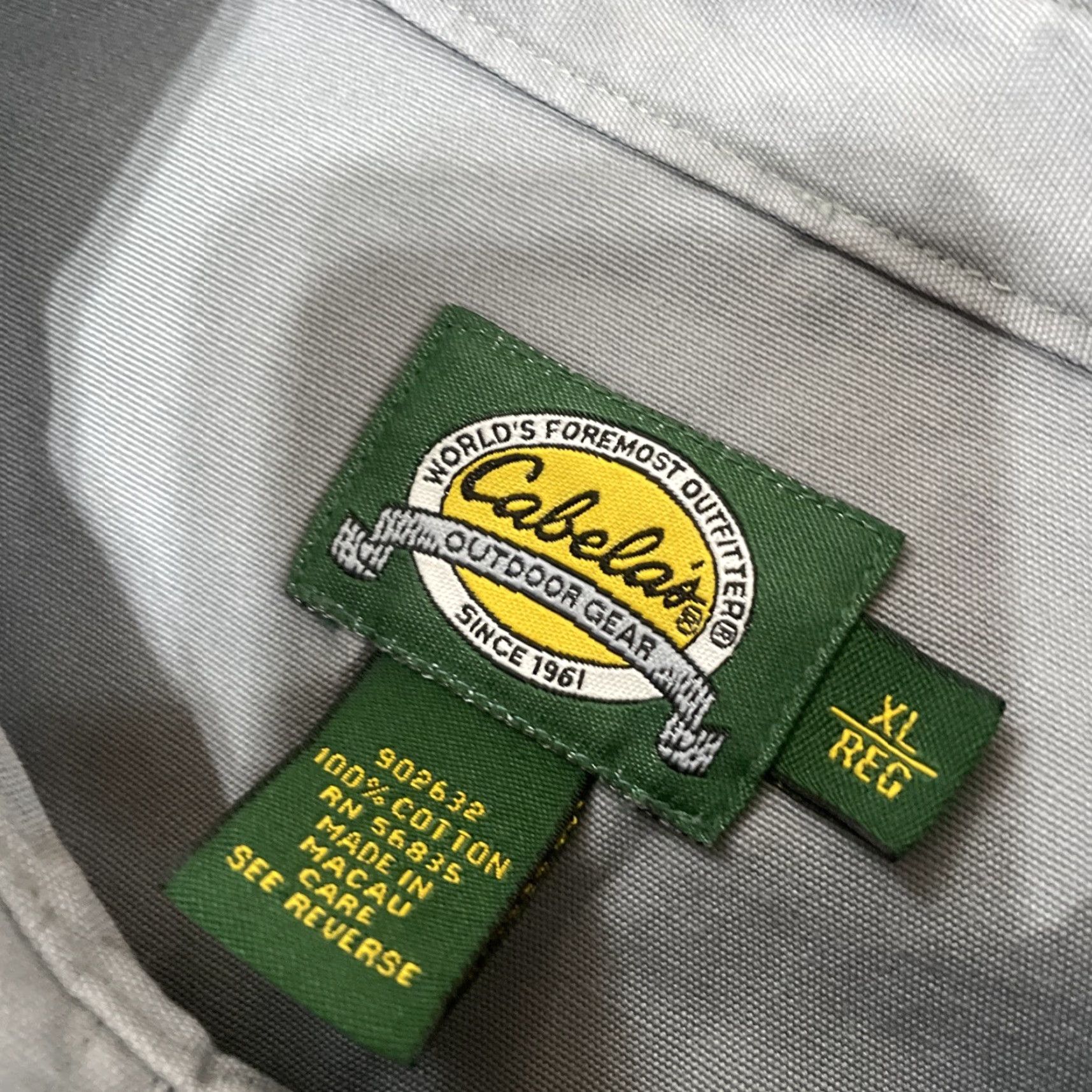 Vintage VINTAGE Cabela's Button-Up Shirt Men XL Regular Gray Twill Quarter Button Hunting Shirt Size US XL / EU 56 / 4 - 6 Thumbnail
