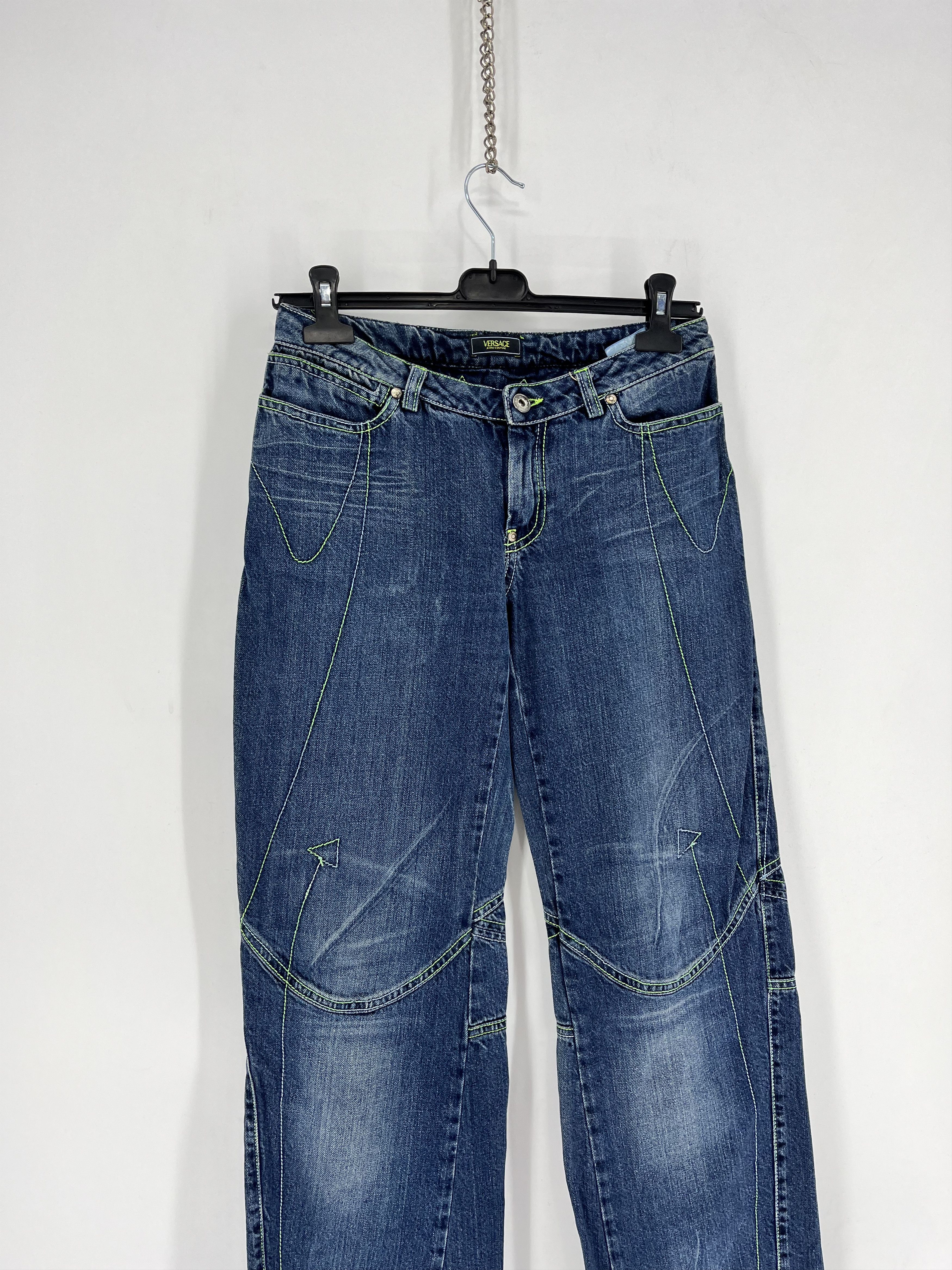 Versace × Versace Jeans Couture Vintage VERSACE JEANS COUTURE Line Low-Rise Y2k Denim Pants Size 26" / US 2 / IT 38 - 3 Thumbnail