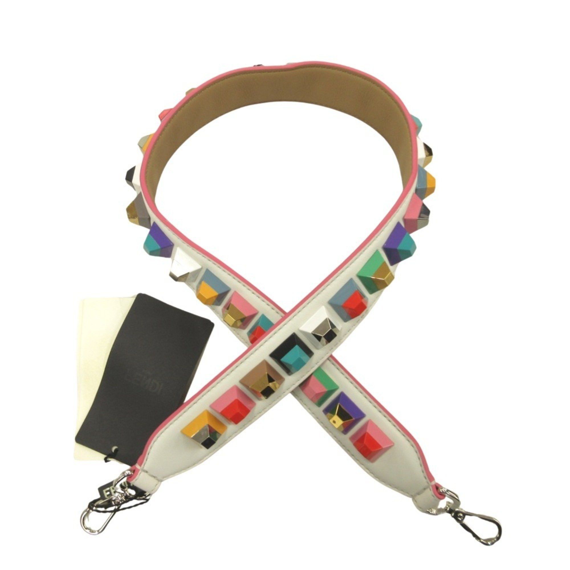 Fendi Studded Strap You Webbing Shoulder Leather Bag Accessory Multicolor Men's Women's