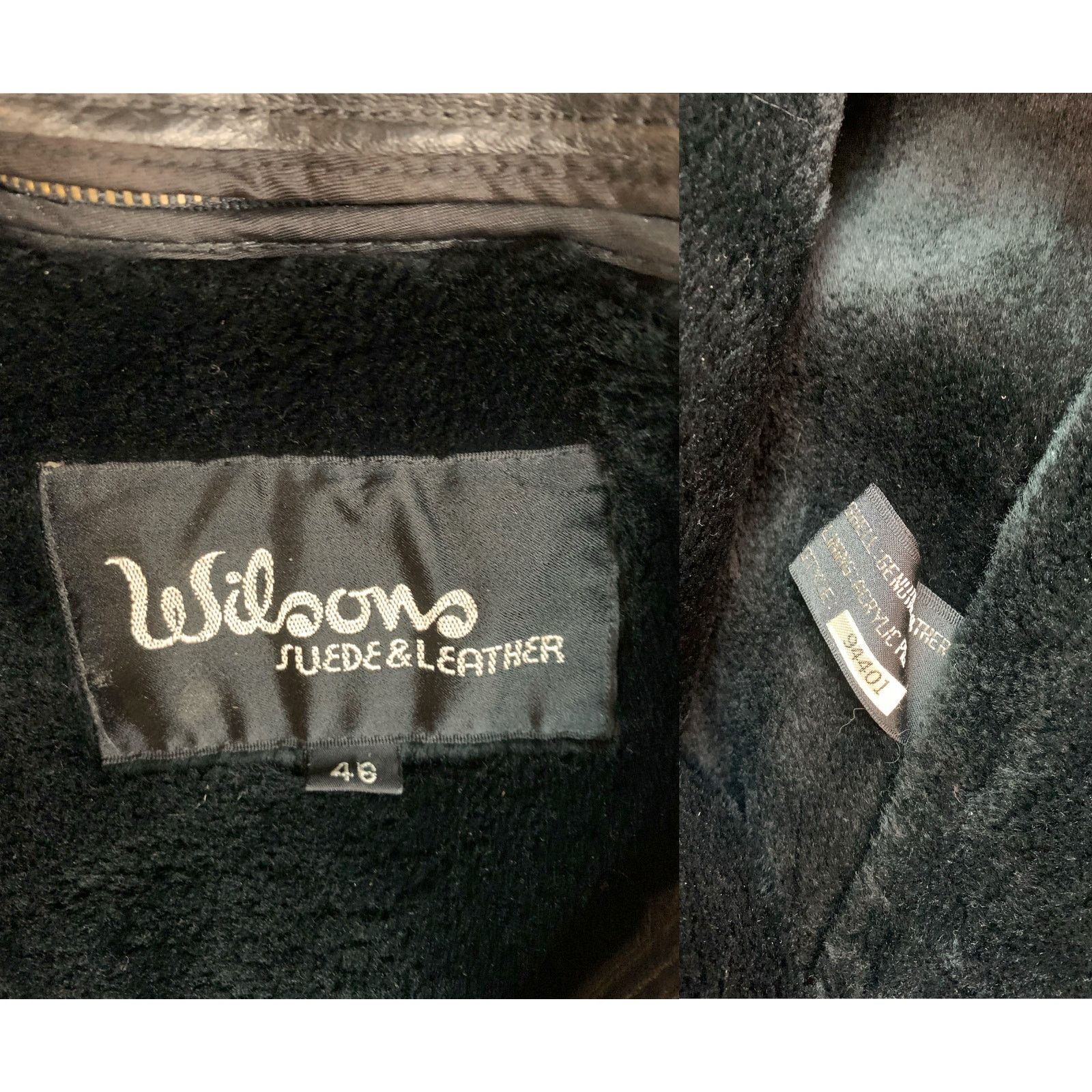 Genuine Leather × Vintage × Wilsons Leather 70s Black Leather Bomber Jacket - Faux Fur Zip Out Lining Size US M / EU 48-50 / 2 - 9 Thumbnail