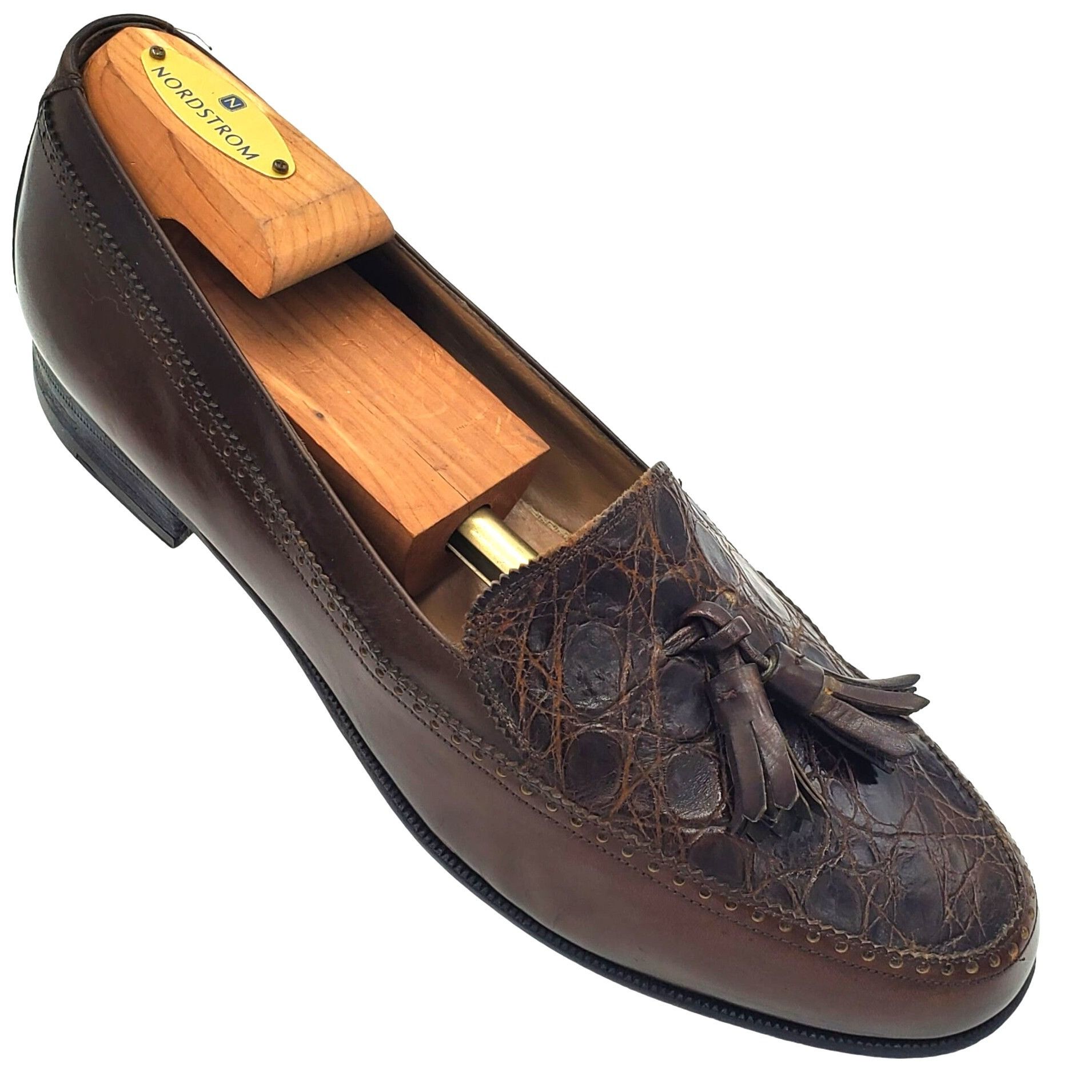 Bally Italy Bally Royce Men size 7.5 Brown Crocodile Leather Tasse Size US 7.5 / EU 40-41 - 1 Thumbnail