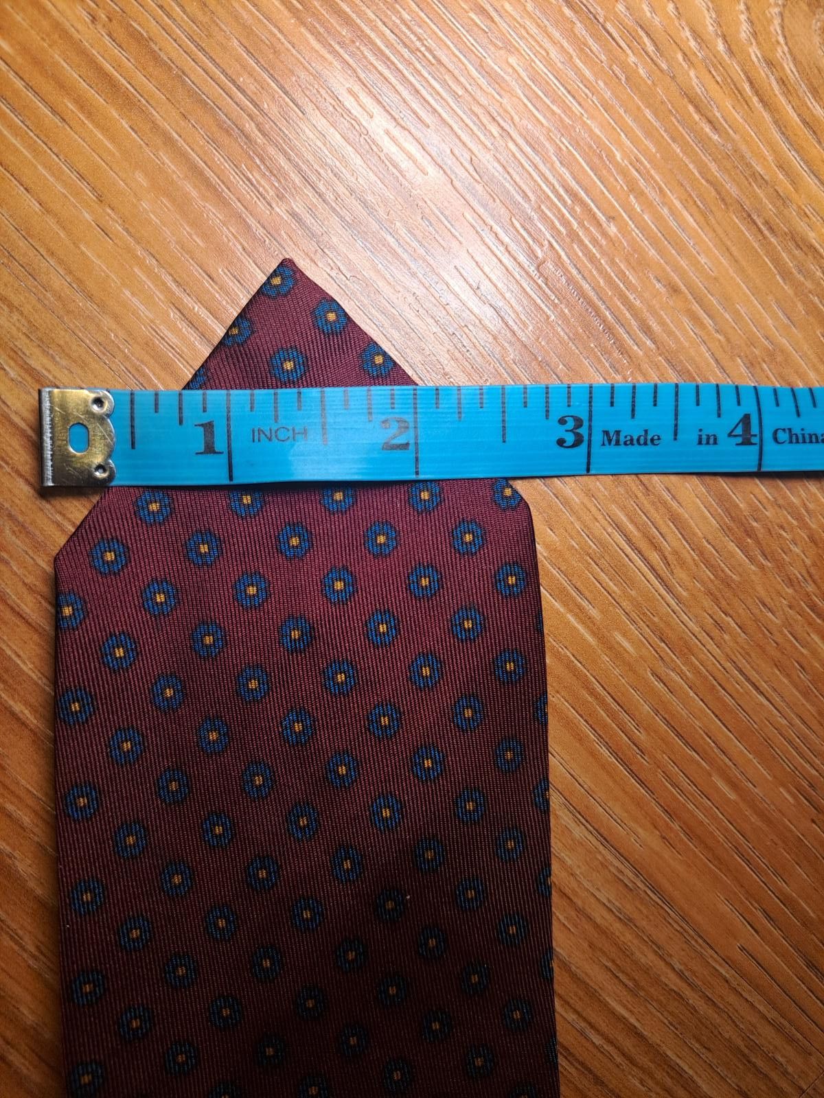 Robert Talbott VINTAGE Robert Talbott Silk Tie Burgundy Floral Handmade Size ONE SIZE - 6 Thumbnail