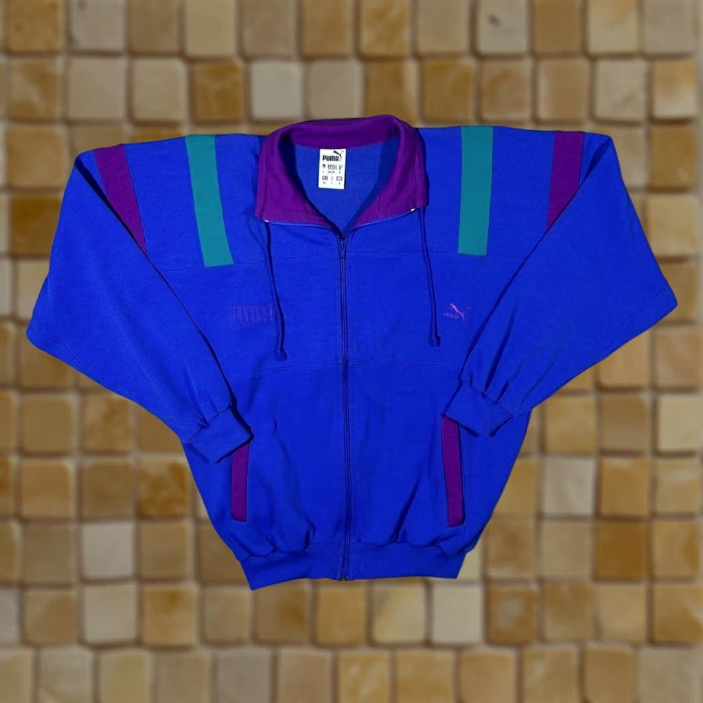 Puma VINTAGE Puma Tracksuit Track Jacket Women S Blue Purple Green Colour Block 90s Stadium Size S / US 4 / IT 40 - 1 Thumbnail