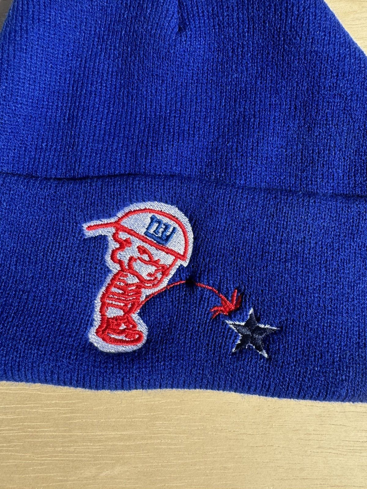 NFL × Vintage Vintage 90’s New York Giants Calvin Cowboys Suck Beanie Size ONE SIZE - 3 Thumbnail
