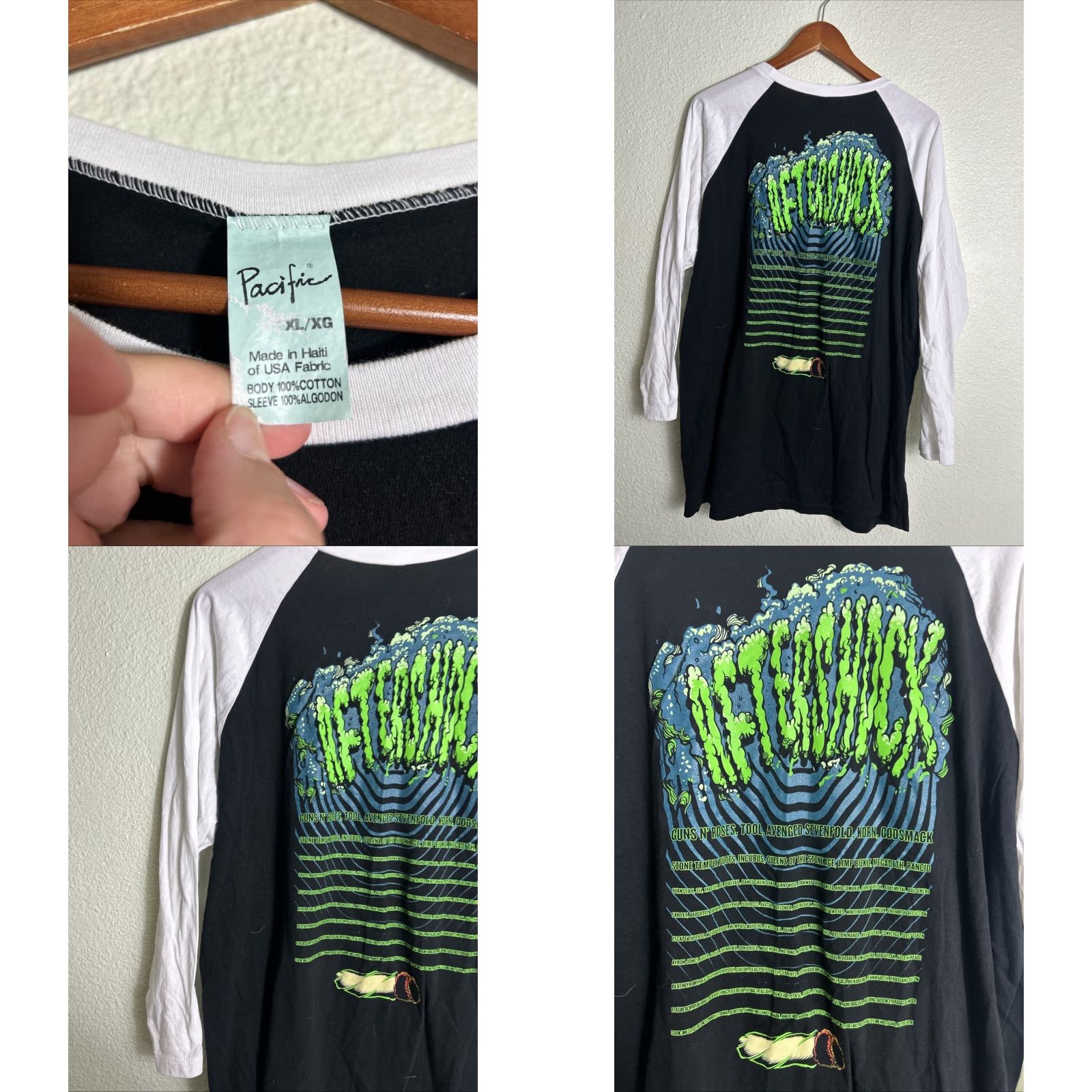 Vintage VINTAGE Aftershock 2024 Baseball T Shirt Graphics Skeleton Black White XL Size US XL / EU 56 / 4 - 8 Thumbnail