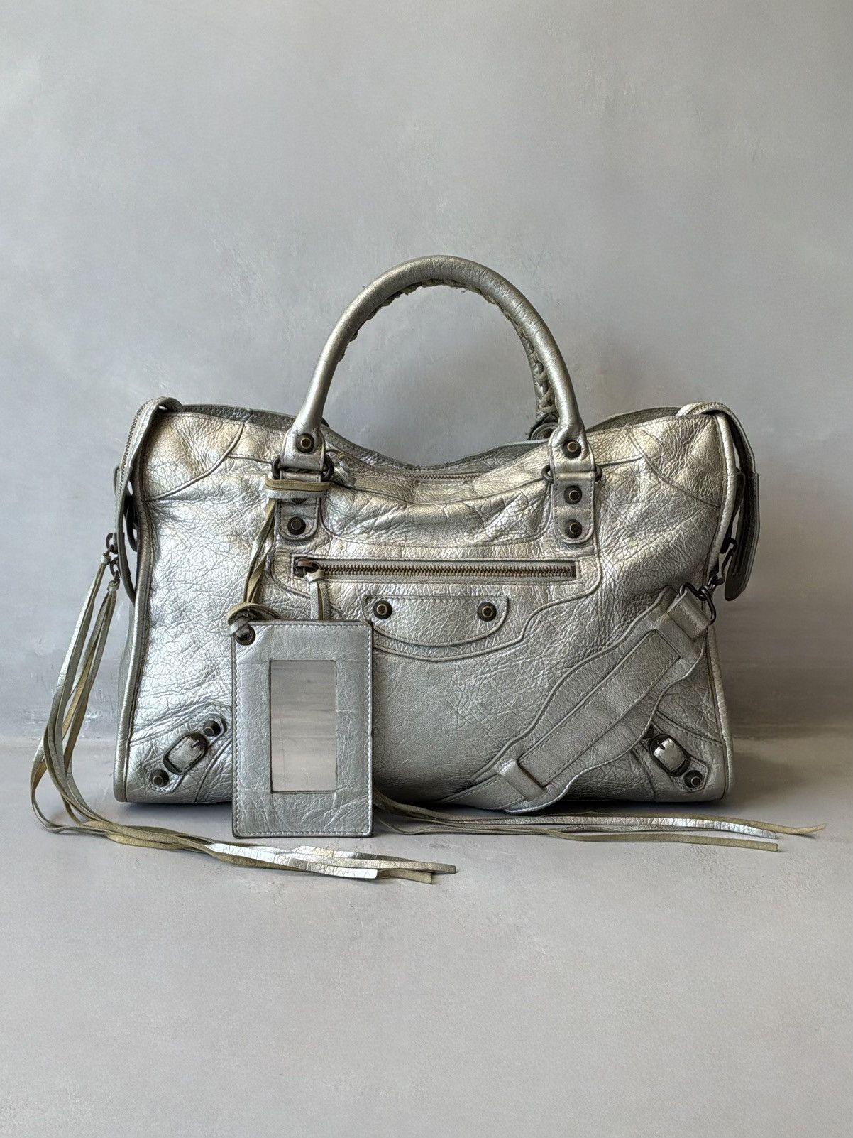 Balenciaga Balenciaga - Classic City - Metallic Silver Lambskin Bag Size ONE SIZE - 1 Thumbnail