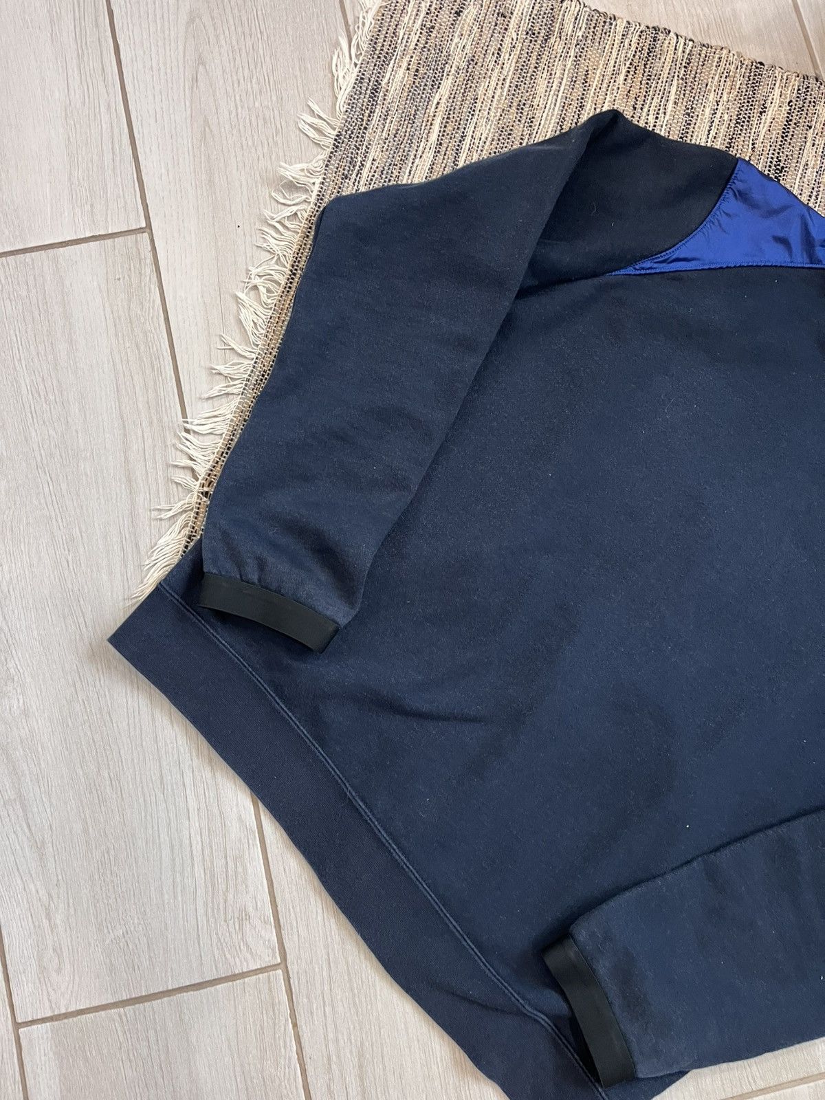 Nike × Vintage Vintage Nike zip Hoodie navy faded nylon hood minimalistic Size US L / EU 52-54 / 3 - 13 Thumbnail