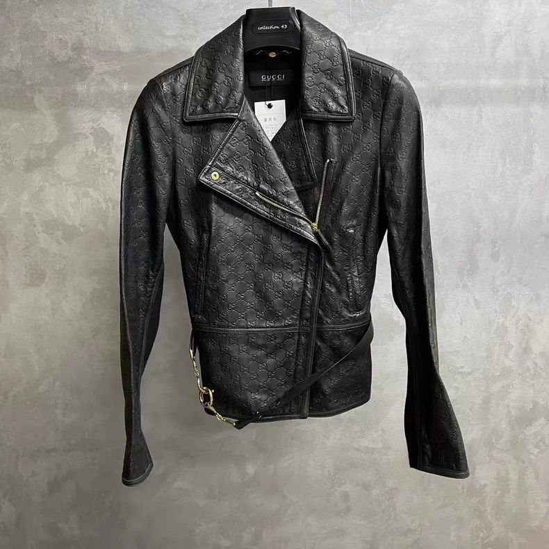 Gucci Gucci Black GG Embossed Leather Jacket - dmc Size US M / EU 48-50 / 2 - 1 Thumbnail
