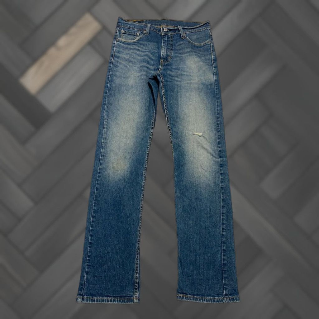 Levi's Levis 513 Slim Straight Jeans Size 30x32 Blue Distressed Faded Whiskers Size US 30 / EU 46 - 1 Thumbnail