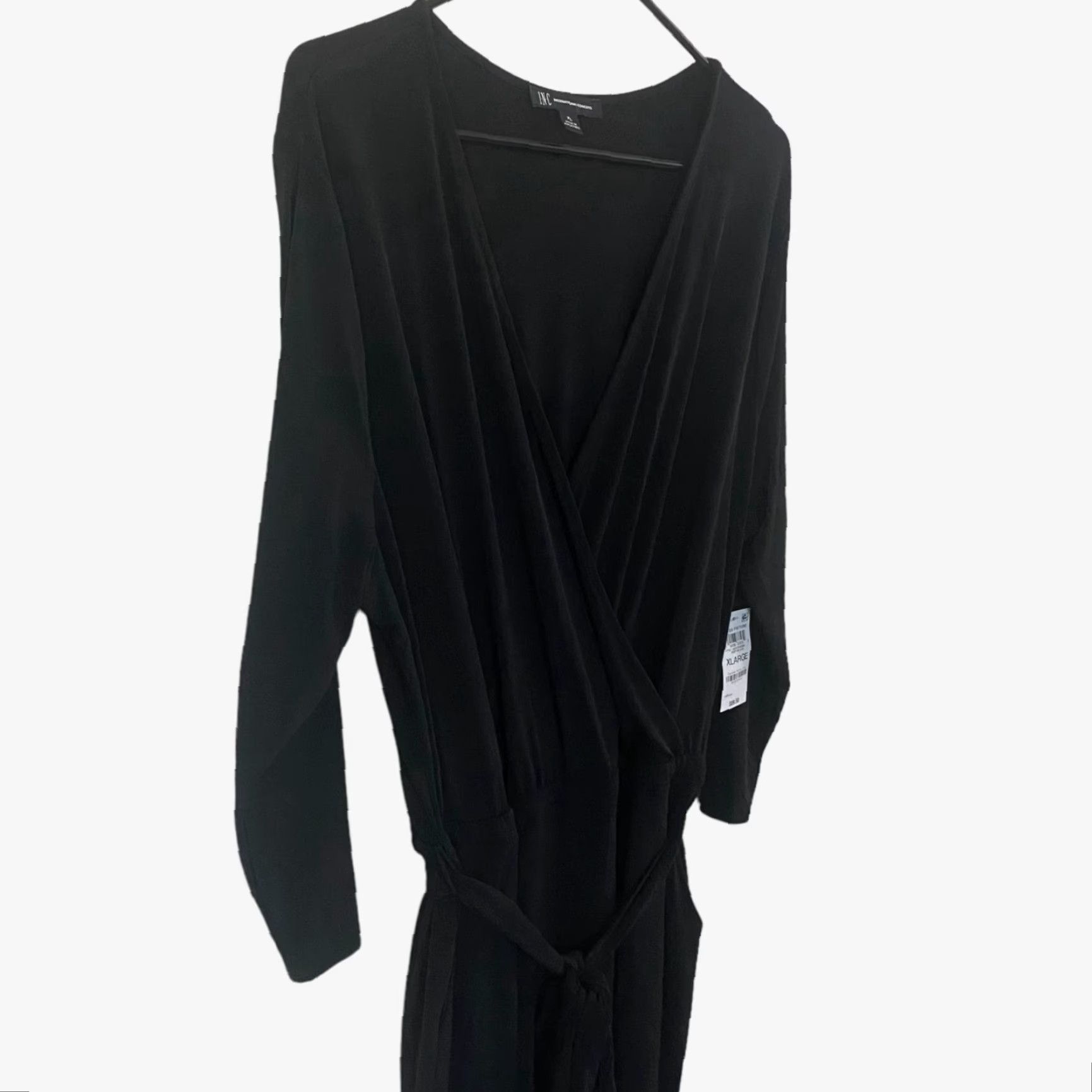 Vintage INC International Concepts Tie-Waist V-Neck Jumpsuit Black Womens XL New Stretch Size 40" / US 18 - 4 Thumbnail
