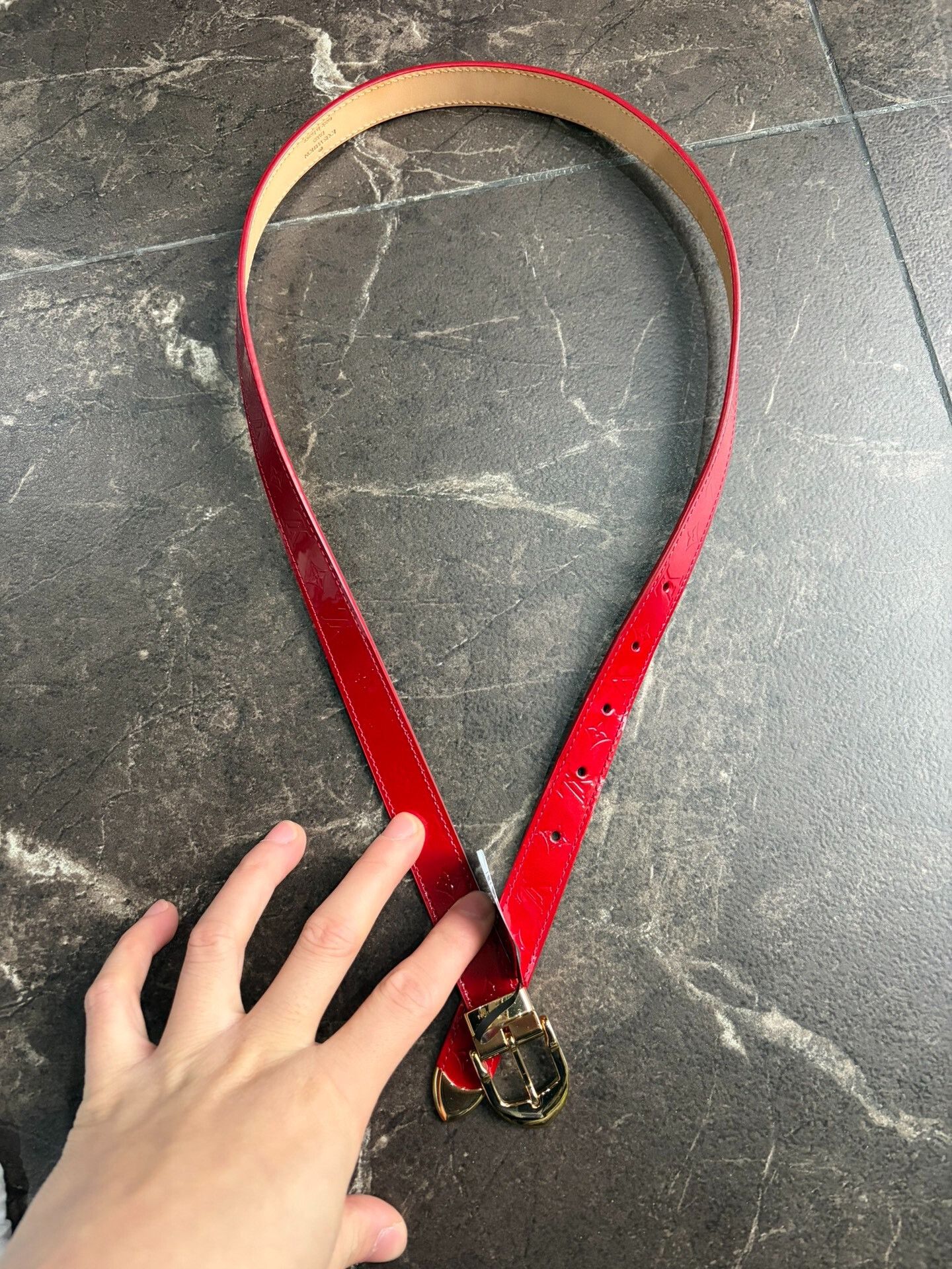Louis Vuitton LV Red Patent Leather Women's Belt Size ONE SIZE - 1 Thumbnail