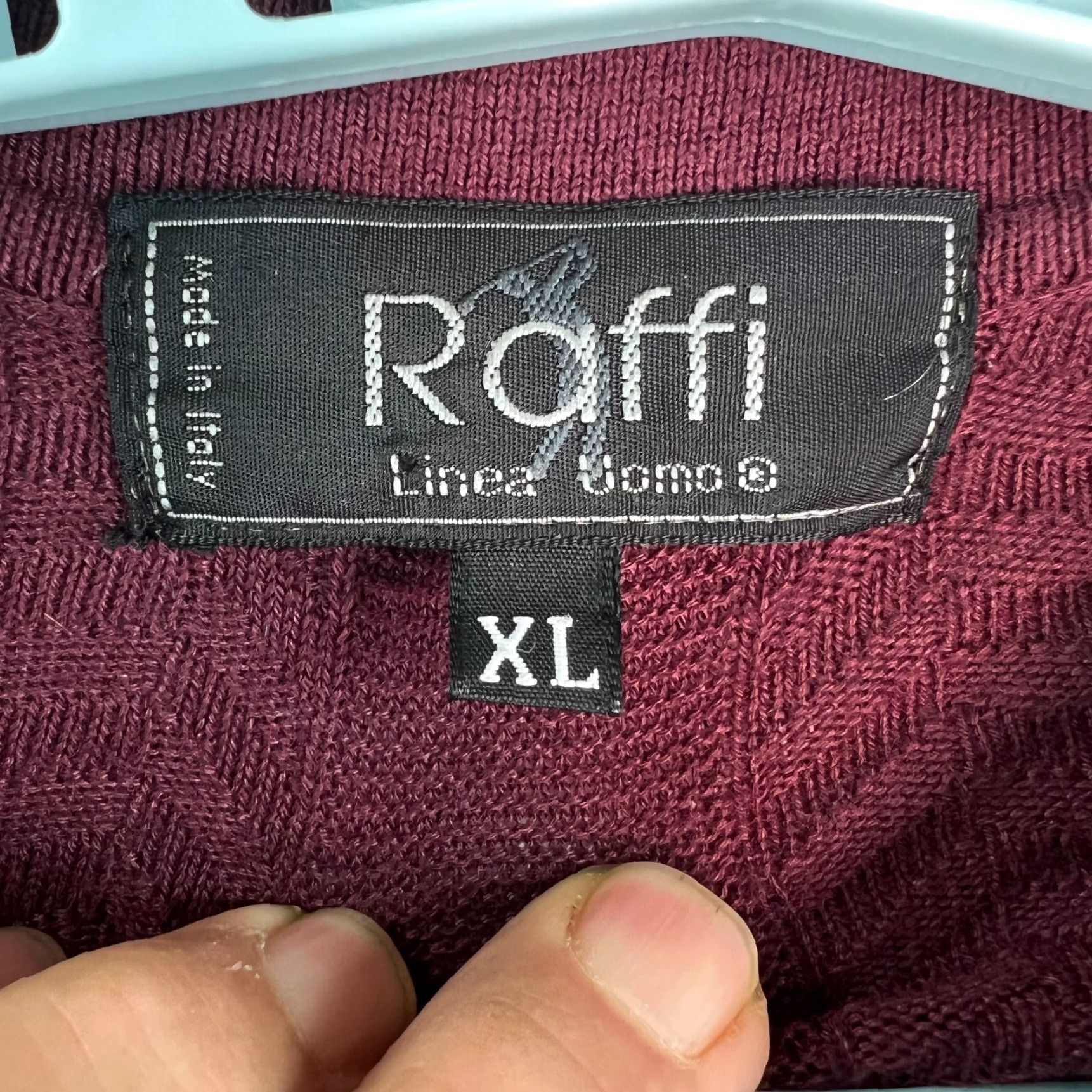 Vintage RAFFI Pullover Sweater Mens Red Collared Knit XL - Classic Solid 60% Cotton 40% Rayon Italy Vintage No - Size XL Mens Size US XL / EU 56 / 4 - 5 Thumbnail
