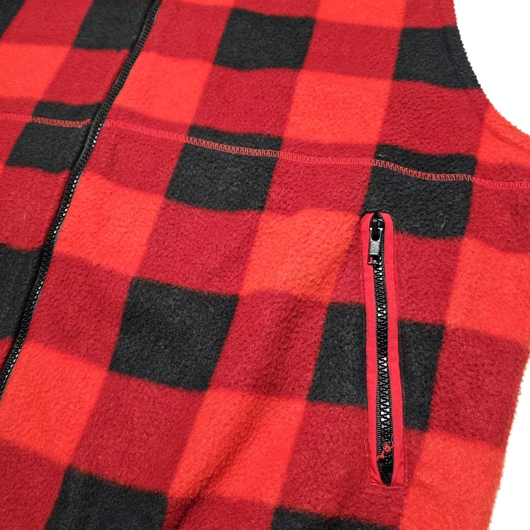 Vintage VINTAGE OutBrook Buffalo Plaid Fleece Vest Women's L Red Full Zipper Short Jacket/Coat? Size L / US 10 / IT 46 - 5 Thumbnail