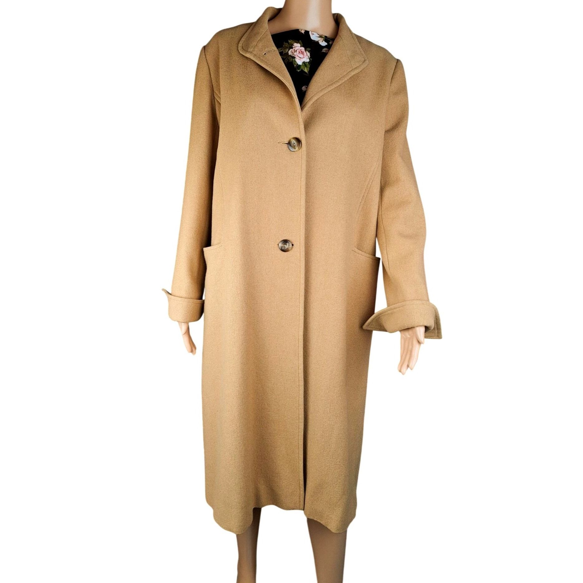 Vintage Gino Rossi For Wilson Camel Hair Coat Women Size 12
