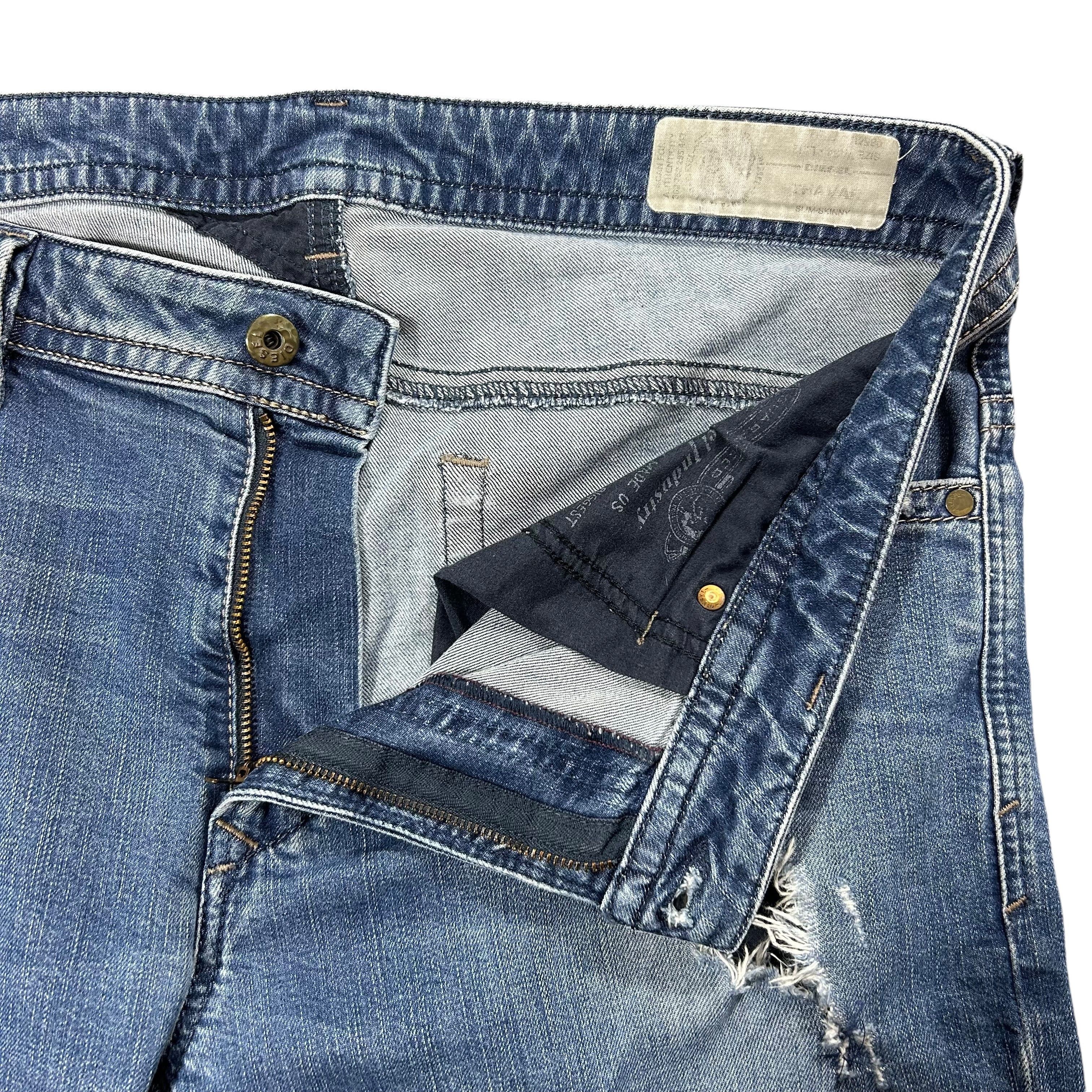 Diesel Diesel Thavar Slim Skinny Blue Ripped Denim Jeans W34L32 Size US 34 / EU 50 - 5 Thumbnail