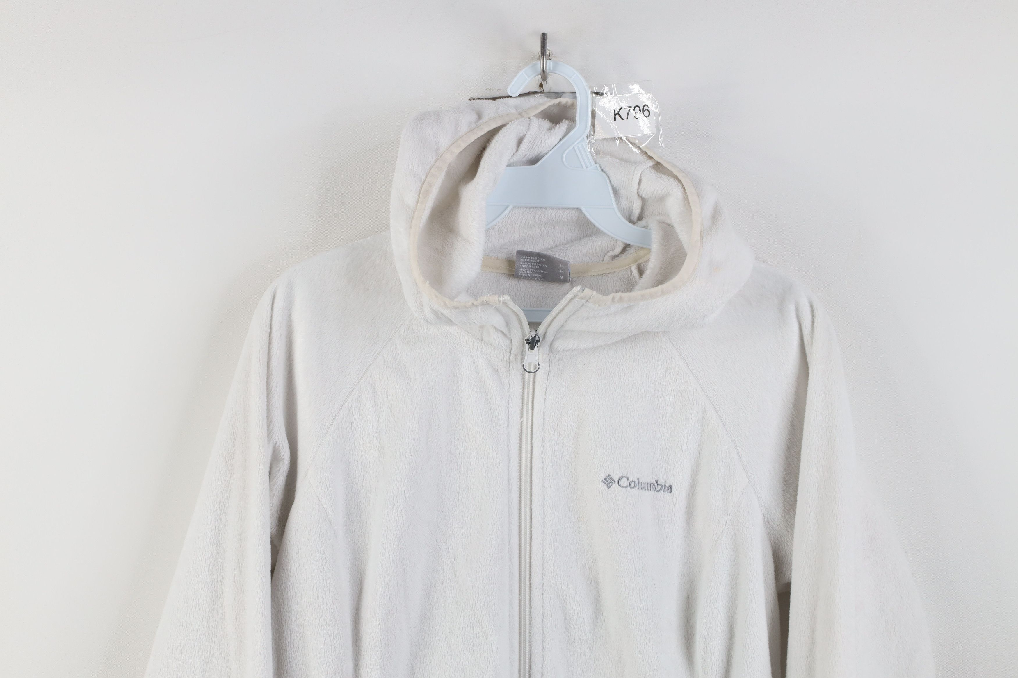 Columbia Vintage Y2K Columbia Fleece Full Zip Hooded Jacket White Size M / US 6-8 / IT 42-44 - 2 Thumbnail